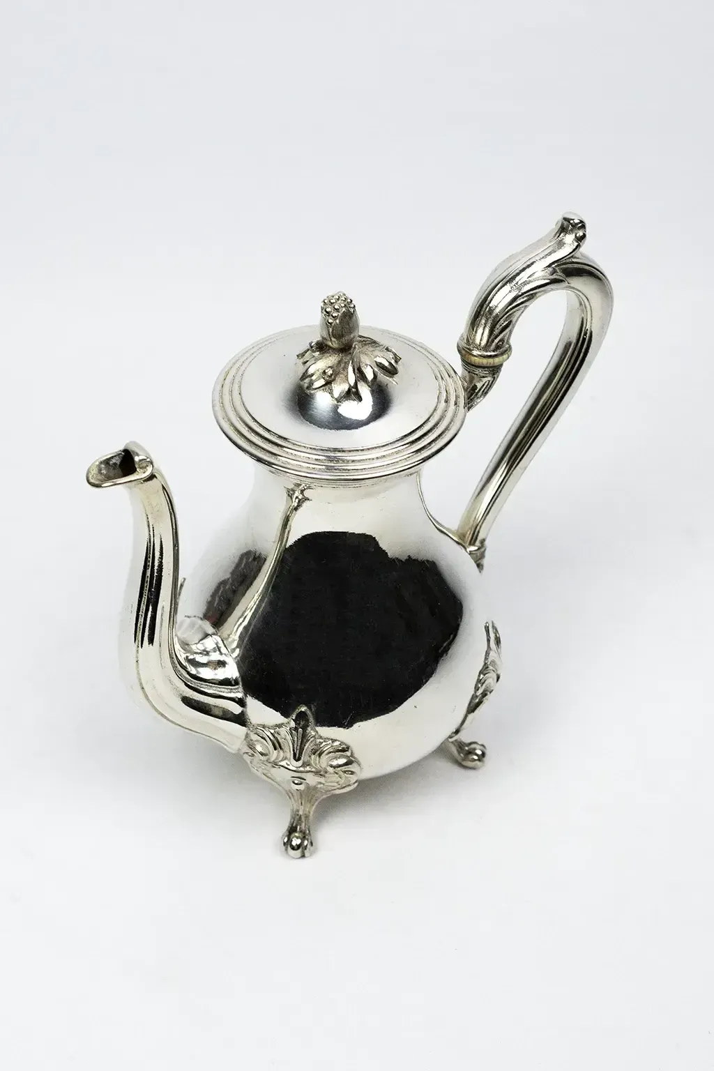 photo for sale Christofle Teapot In Silver Metal, Louis XV Style — Late 19th Century – Early 20th Century.