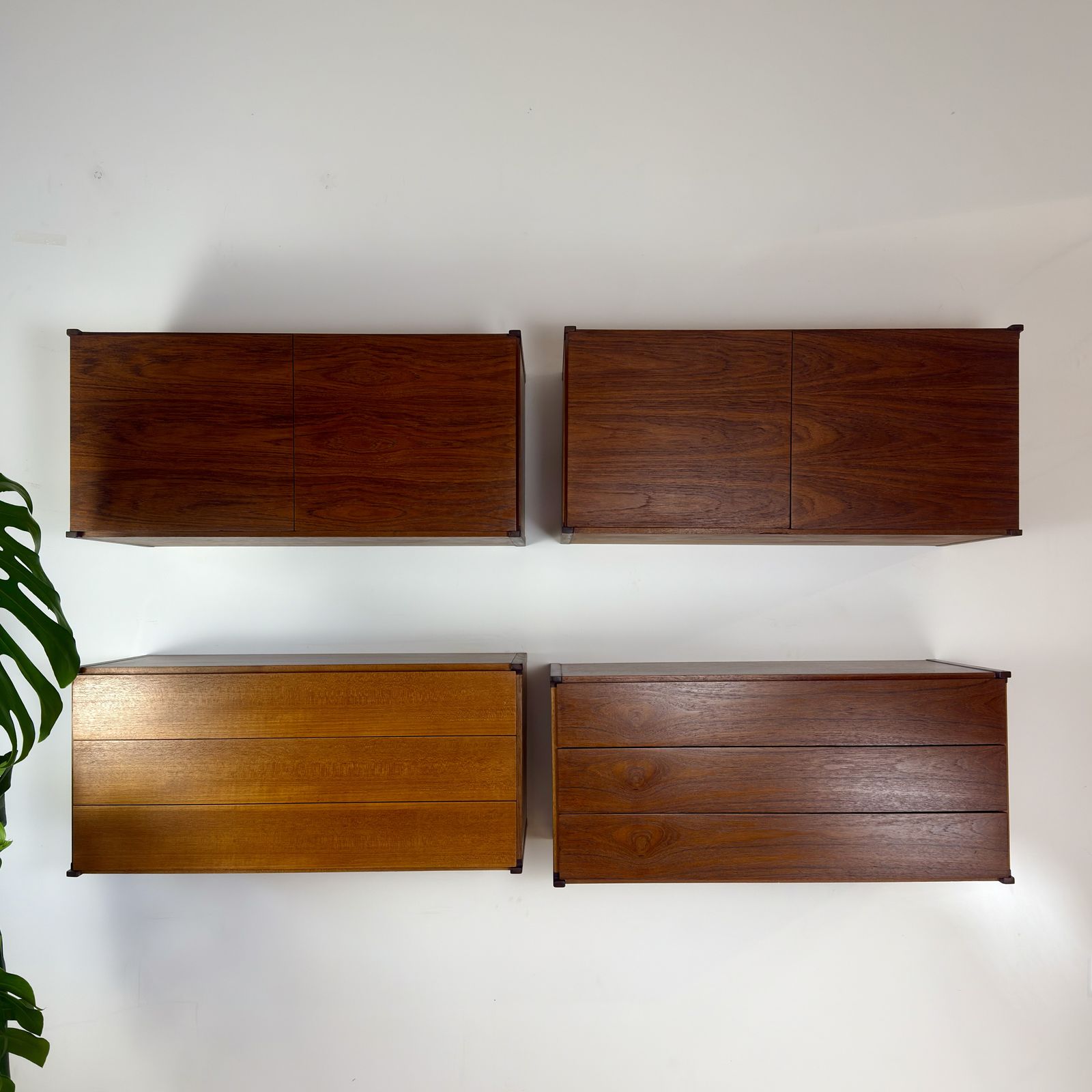 Set Of 4 Mid Century Teak Floating Wall Cabinets By Beaver & Tapley photo furniture