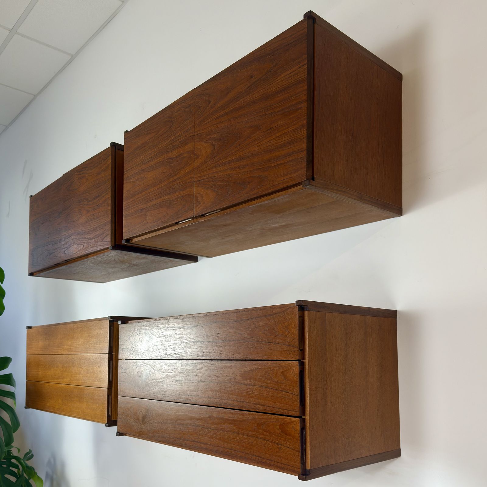 Set Of 4 Mid Century Teak Floating Wall Cabinets By Beaver & Tapley photo 721.0