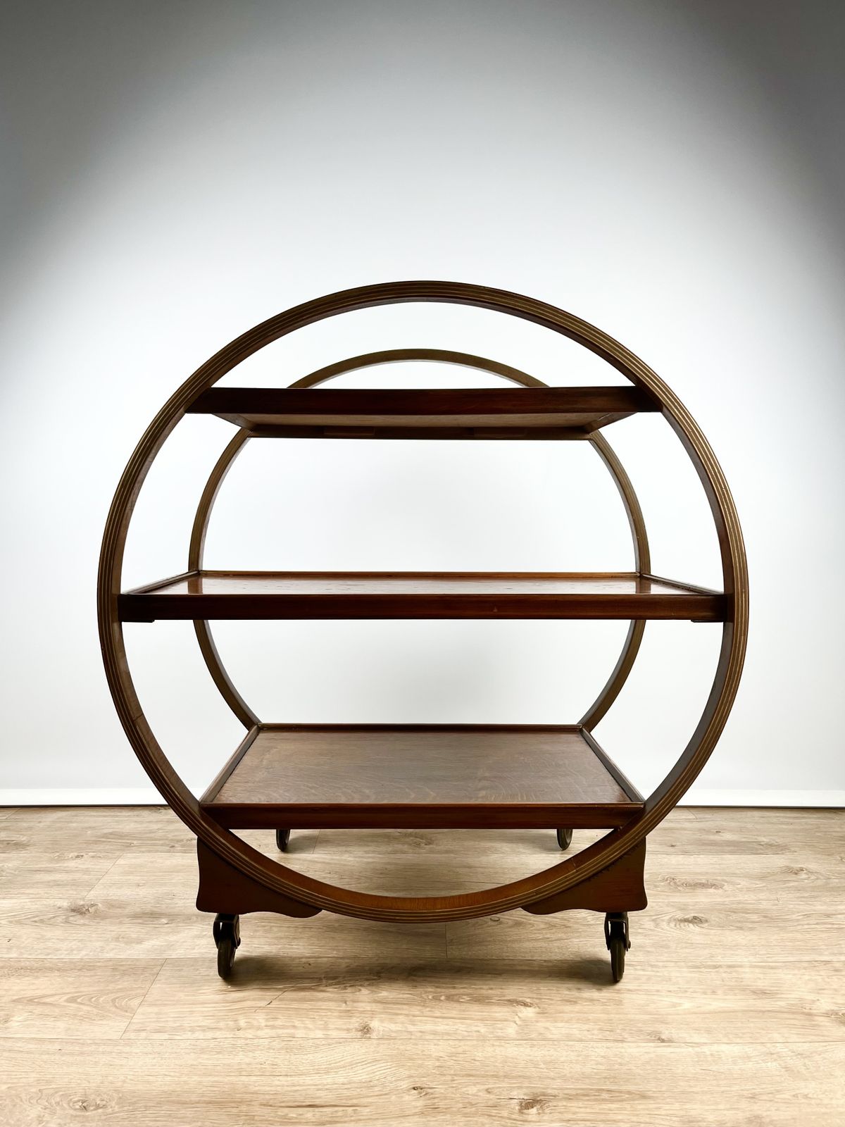 Geometric Art Deco Serving Trolley In Oak, English 1930s photo furniture