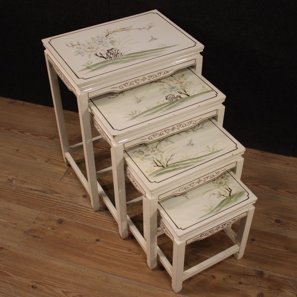 Furniture Four French Lacquered And Painted Coffee Tables photo
