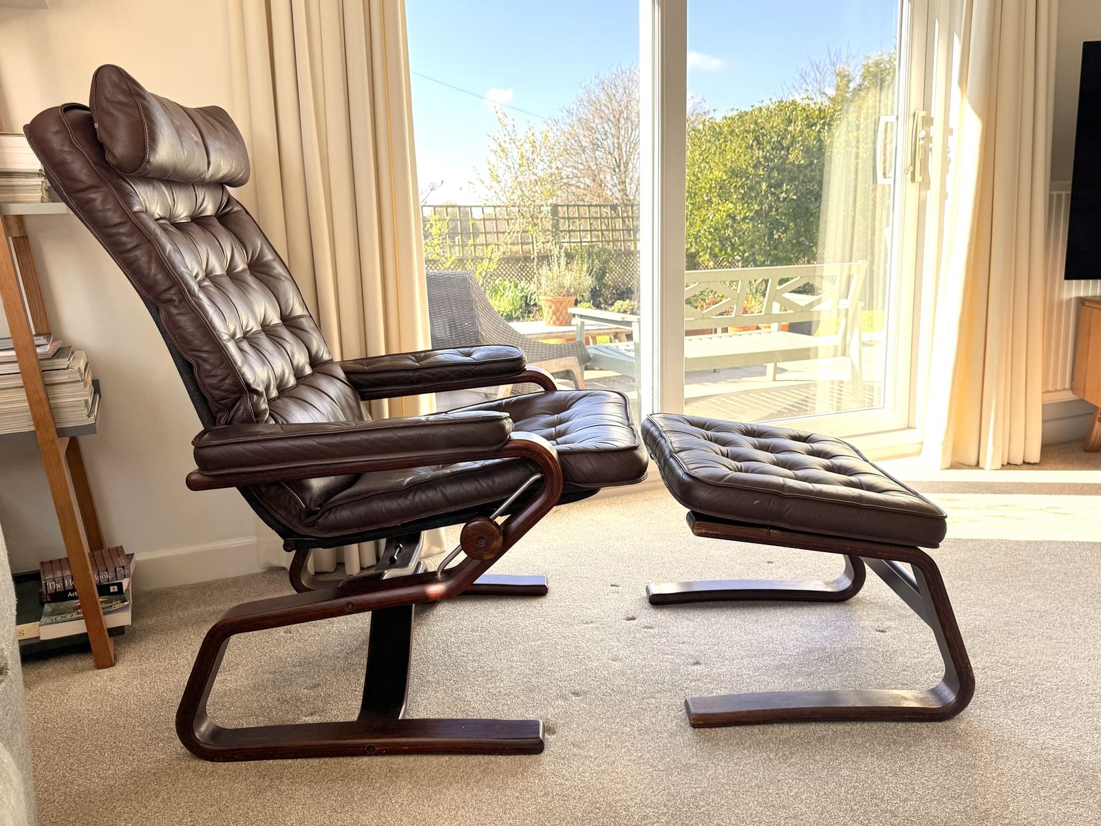 Vintage Ekornes Recliner And Ottoman, In Westnofa Style photo Furniture