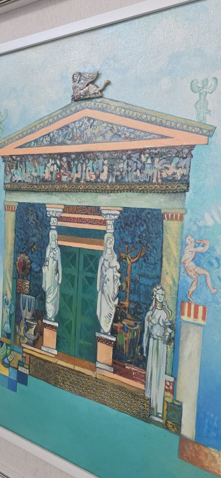 photo buy Unico Ed Esclusivo Dipinto Mosaico Materico Con Rilievo "Il Tesoro Di Sifno" (1993)