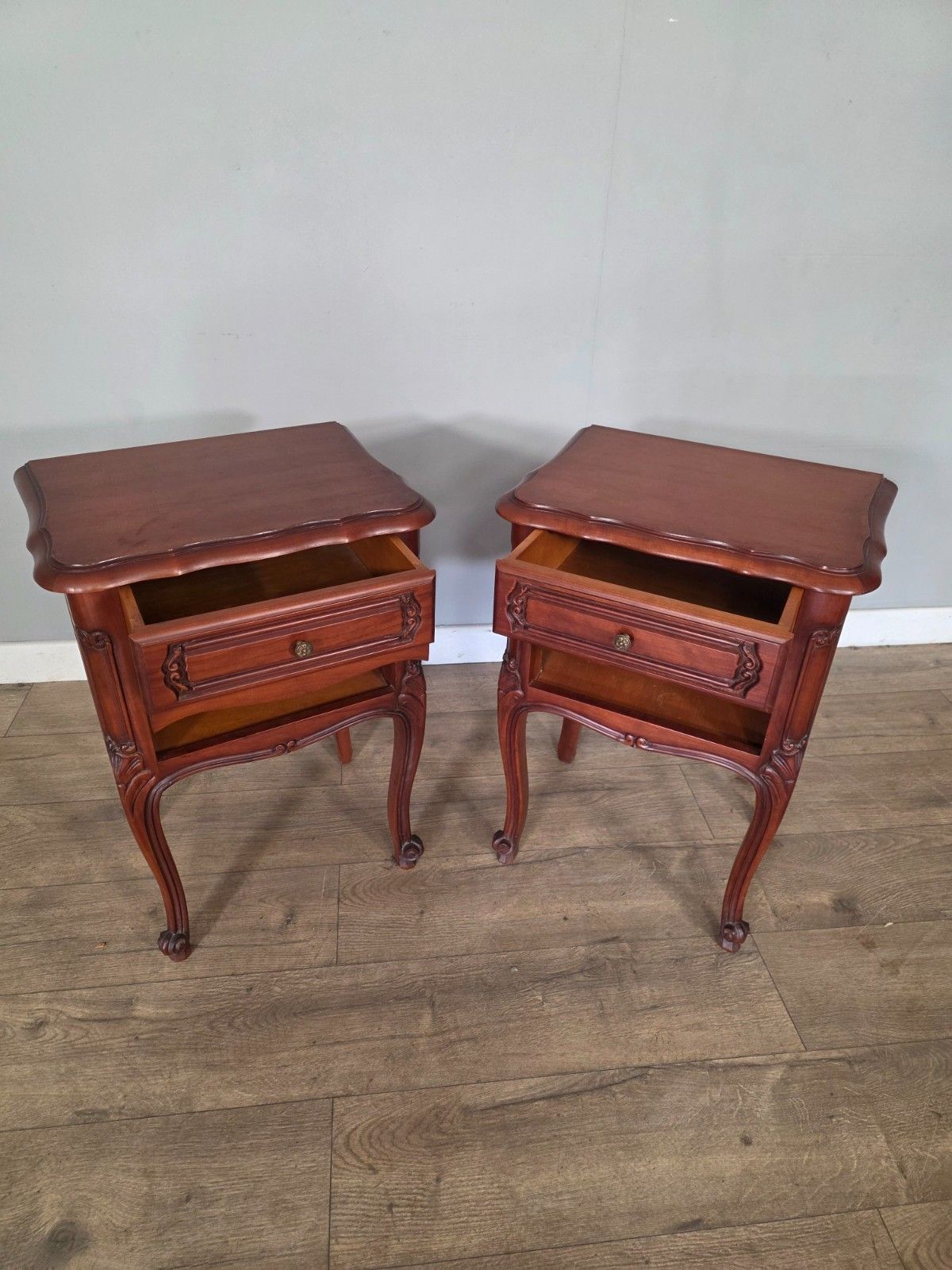 Pair Of Antique French Louis XV Style Bedside Cabinets 1960s photo 270.0