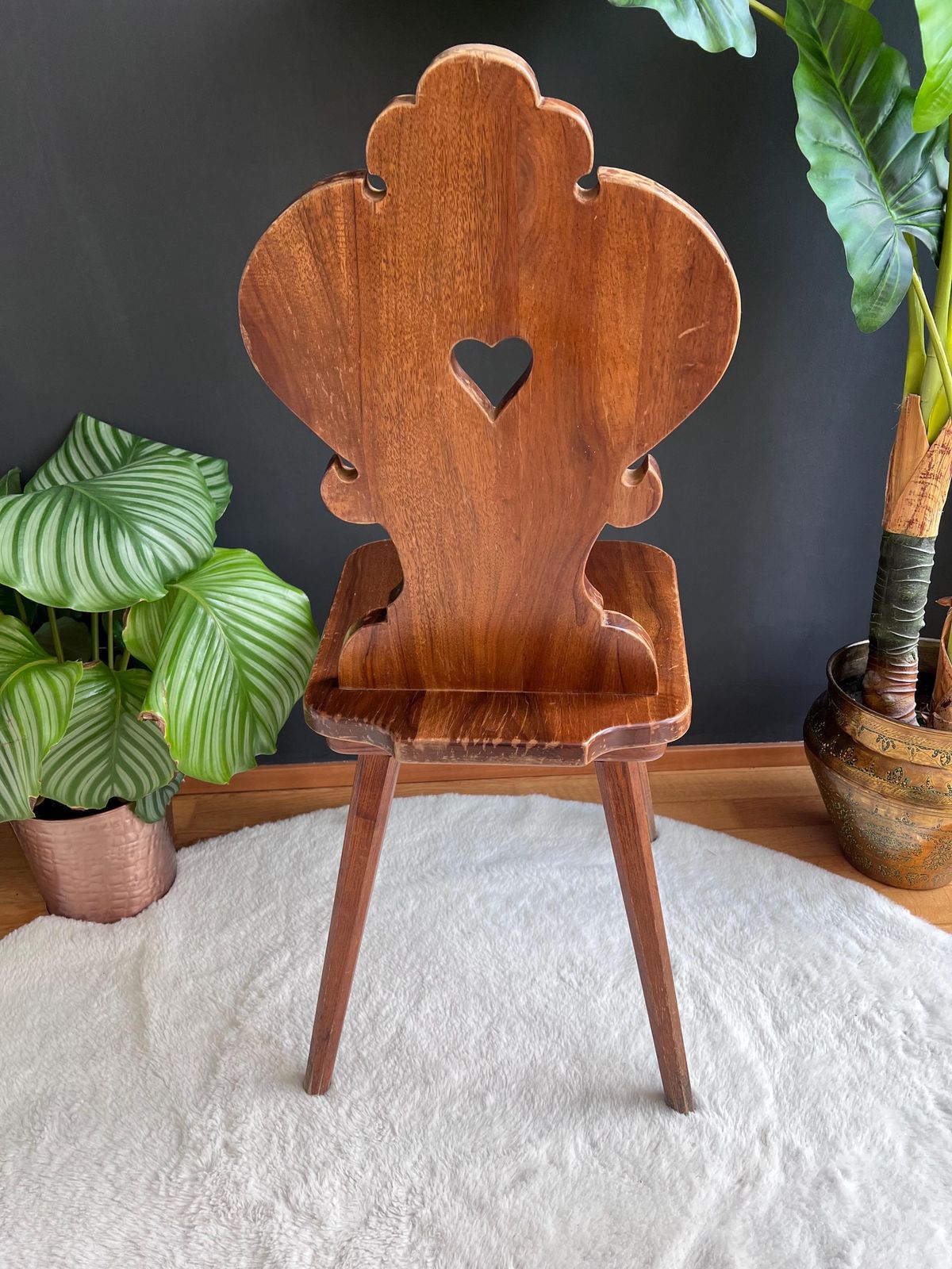 Unique Wood Accent Chair, Brutalist Mid Century Modern Farmhouse Furniture photo vinterior