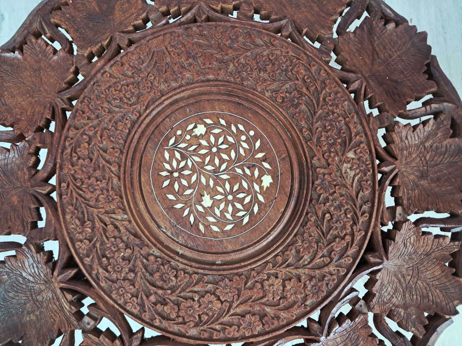 Antique Indian Table Carved Plant Or Side Table Vintage 1920 Vintage photo 150.0