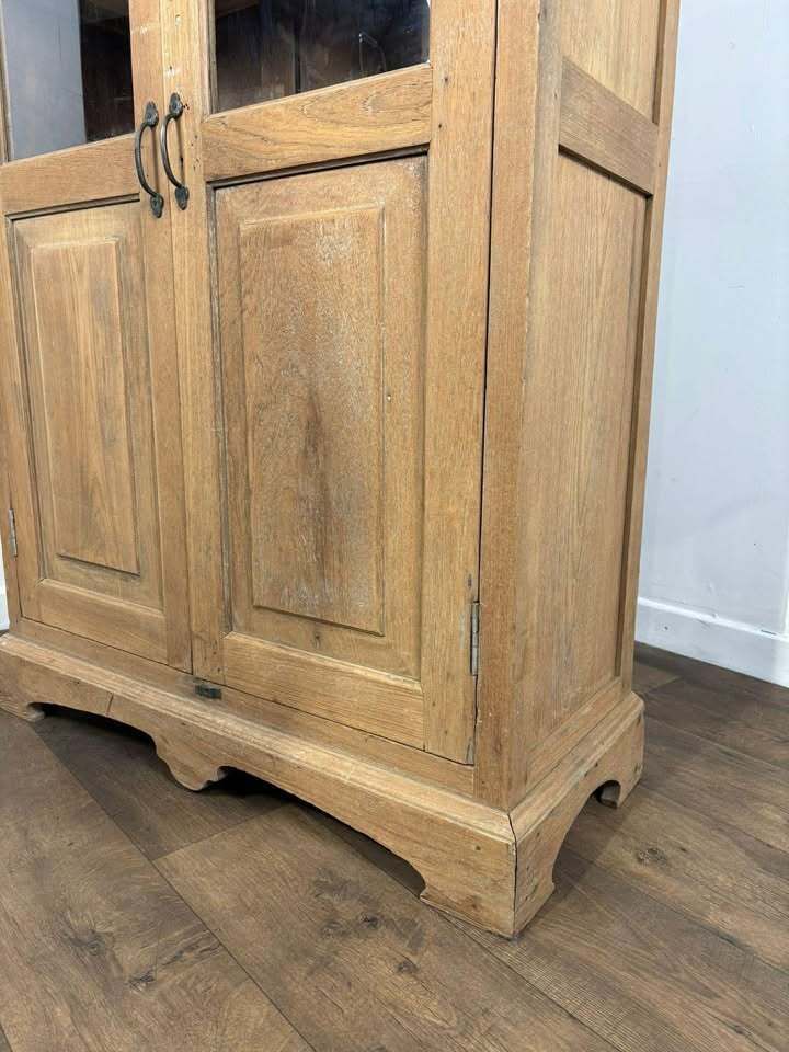 Vintage Indian Reclaimed Solid Wood Glazed Cupboard photo vinterior