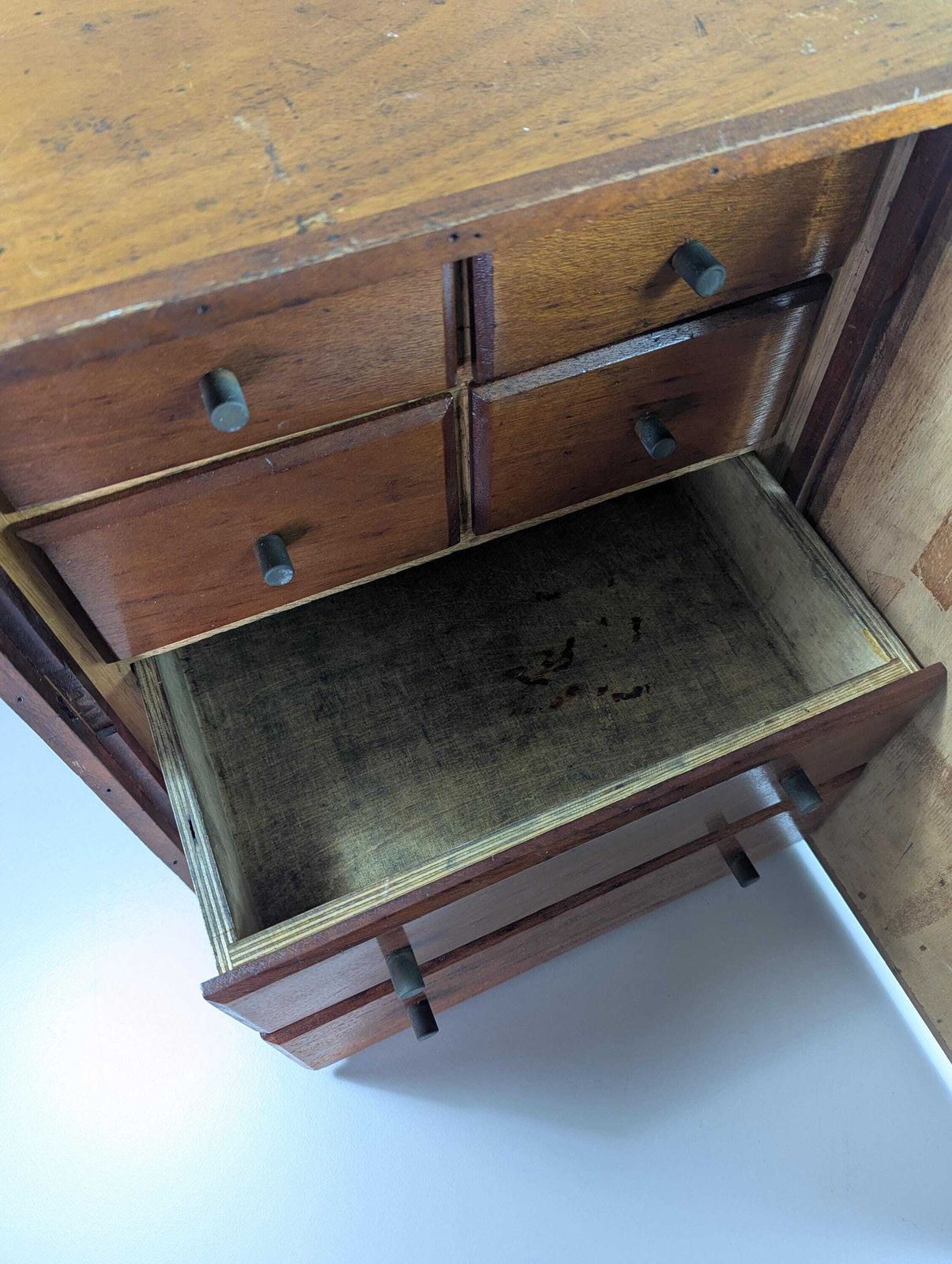 Vintage Wooden Cabinet With Drawers And Working Lock photo 285.0