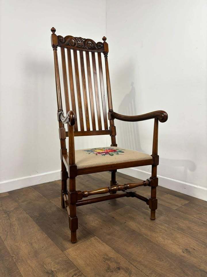 Reproduction Bar Back Mahogany Framed Armchair photo furniture