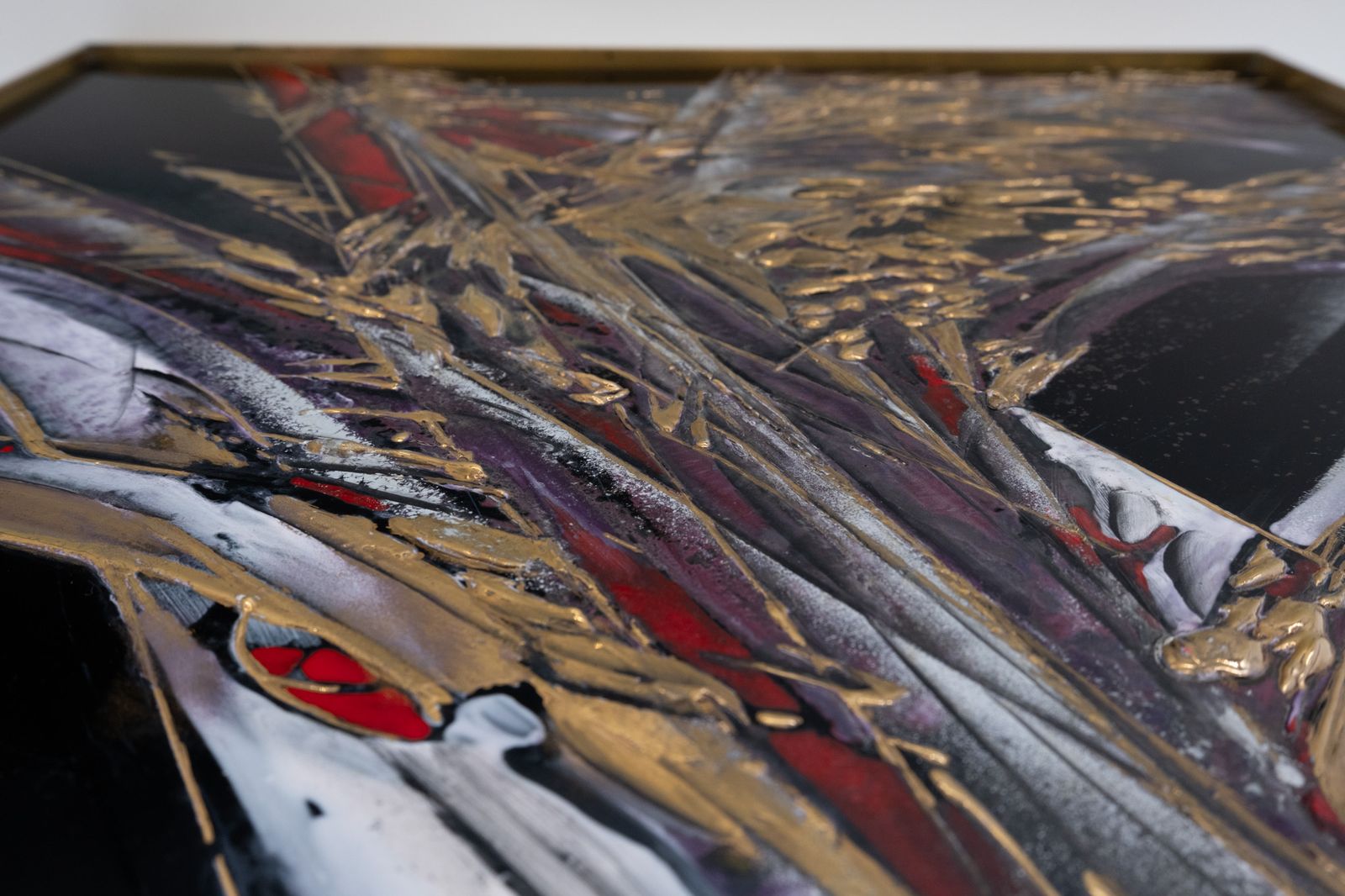 Antonie Jankovcová Fired Enamel Painting With Precious Metals On Glass Postmodern Czech 1980s photo Art