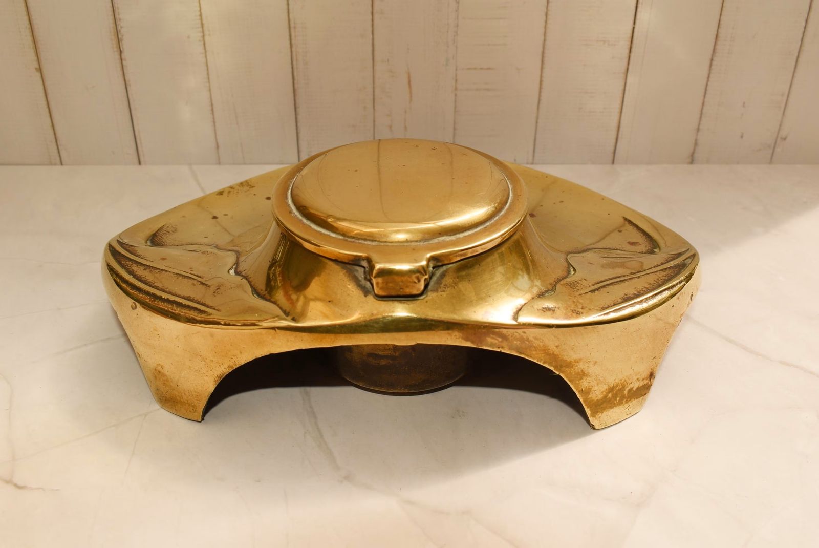 Art Nouveau Original Bronze Inkwell Dip Pen Office Accessory photo Home Decor