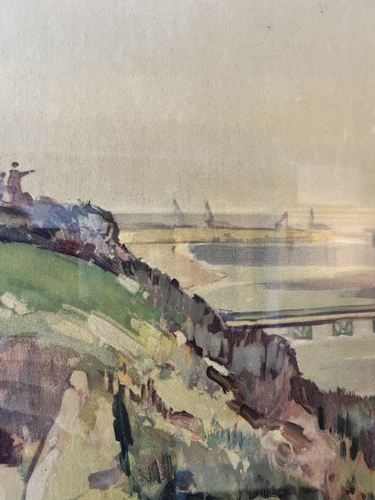 1930’s Leonard Richmond “Folkestone” Original Print For Southern Railway photo vinterior