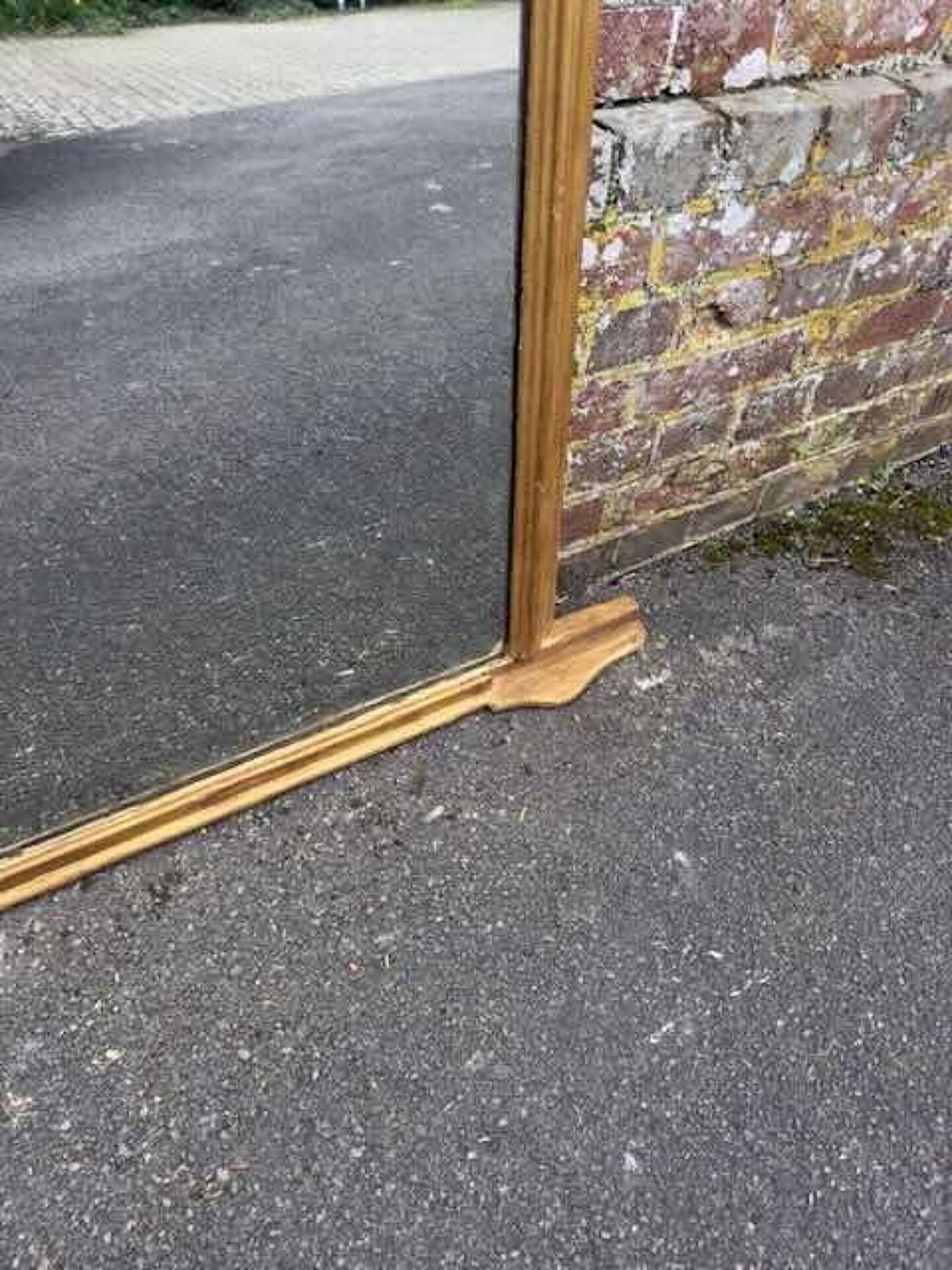 A Delightful Large Antique English 19th C Carved Wood & Gesso Gilt Overmantle Mirror. photo Home Decor