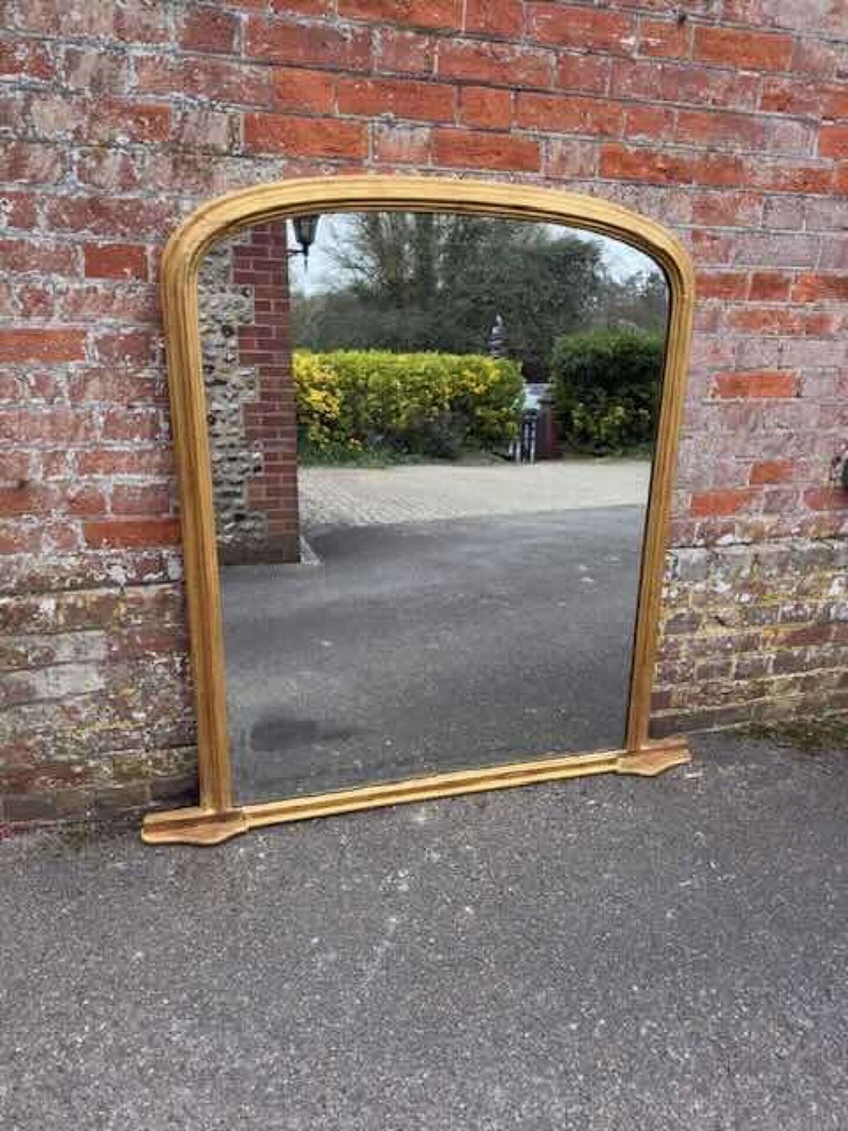 A Delightful Large Antique English 19th C Carved Wood & Gesso Gilt Overmantle Mirror. photo buy