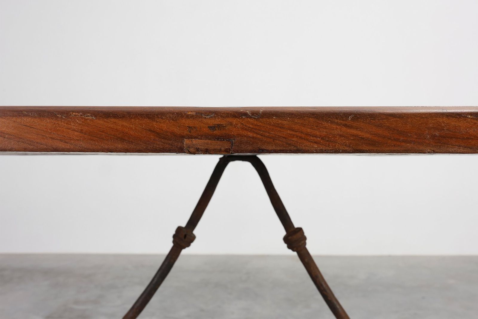 Antique Spanish Walnut Trestle Table With Iron Stretcher, 1700s photo 5182.0