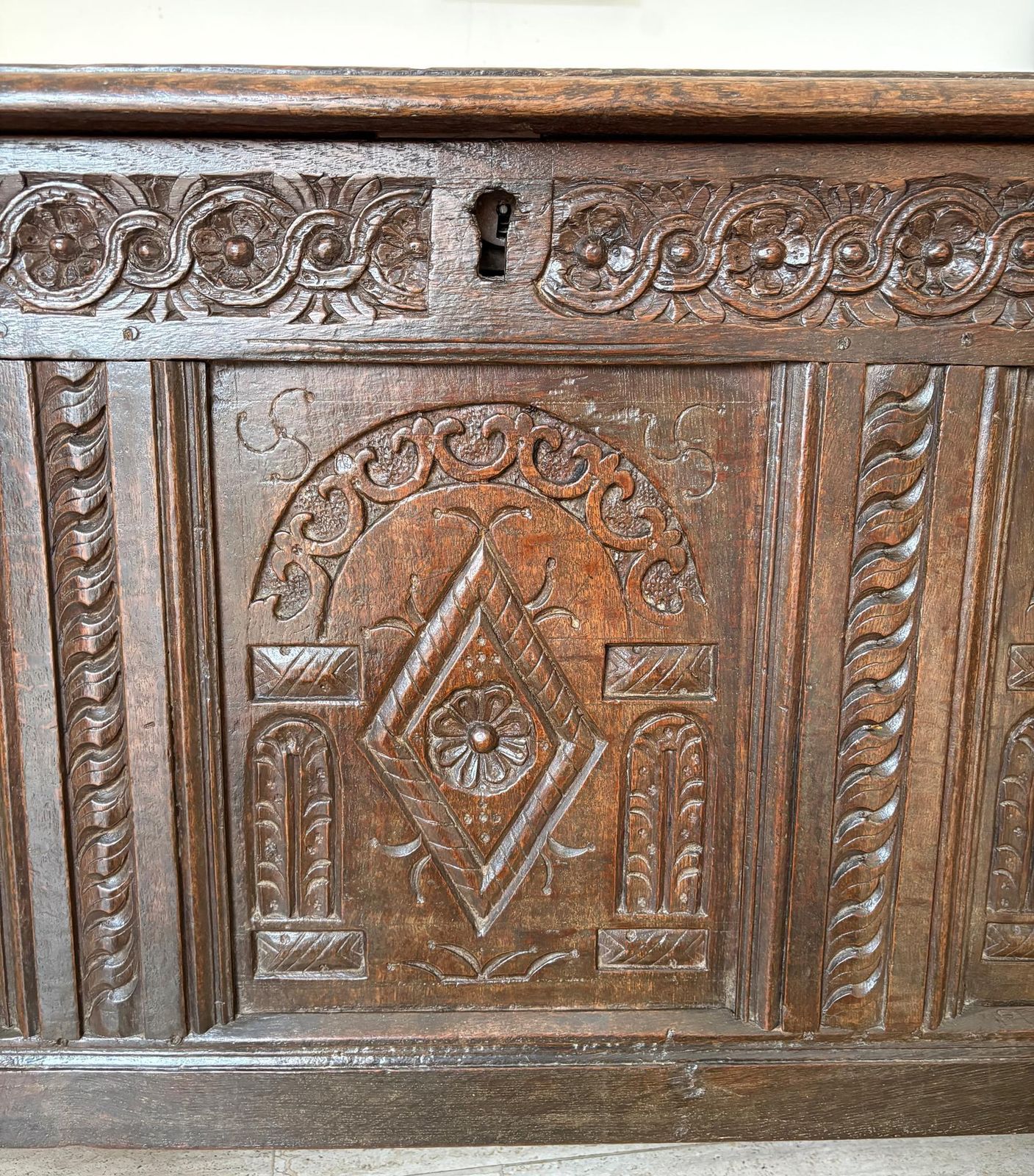 Late 17th Century English Joined Oak Coffer (C.1680–1700) photo Furniture