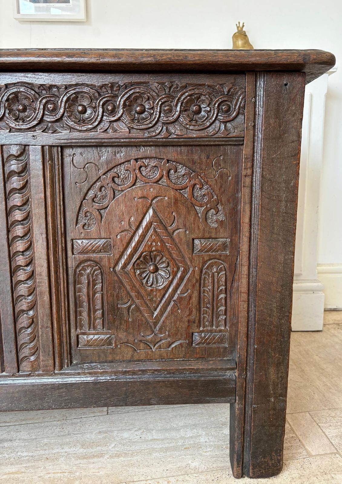 Late 17th Century English Joined Oak Coffer (C.1680–1700) photo 1195.0