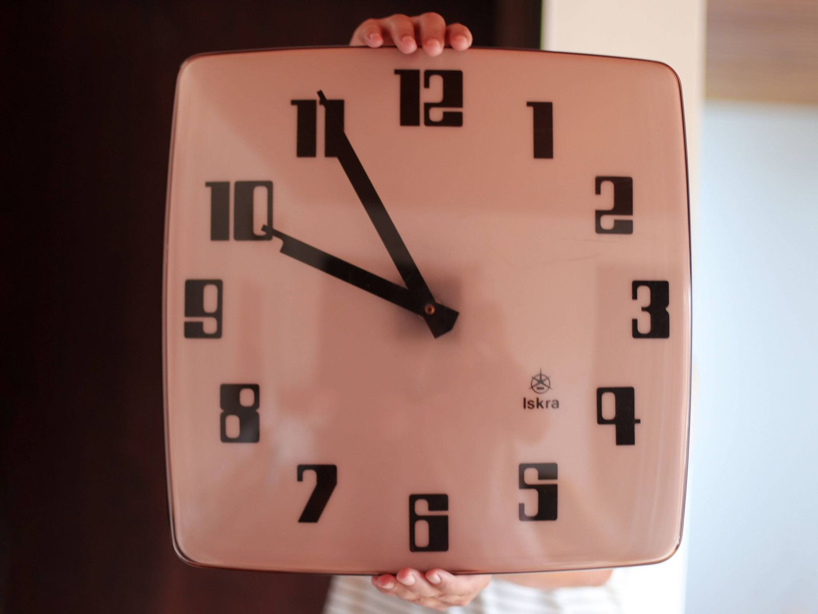 Xl Iskra Wall Clock: Smoky Pink Space Age Retro Design, Made In Yugoslavia photo furniture