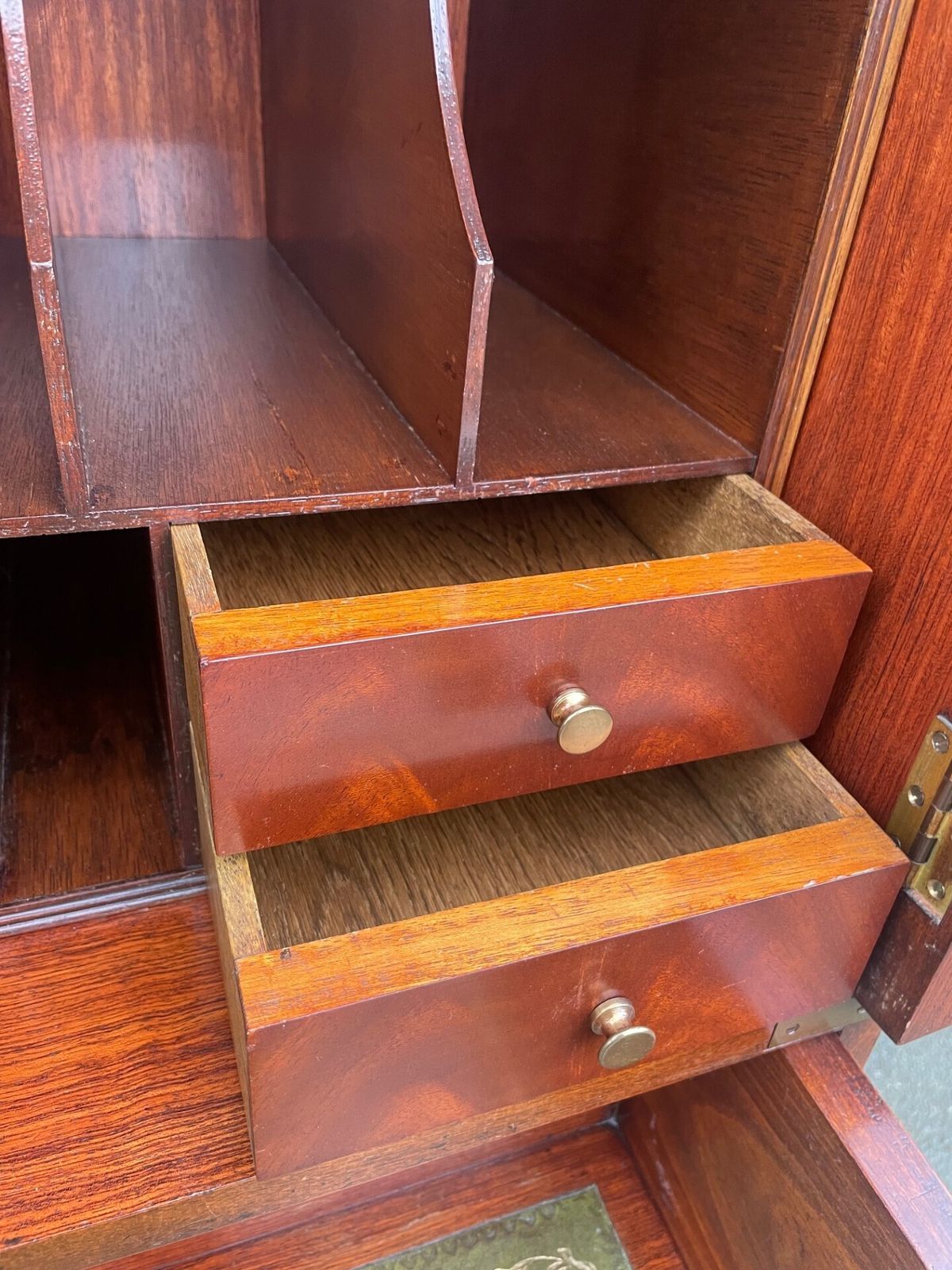 Quality Brass Bound Mahogany Secretaire Chest photo vinterior