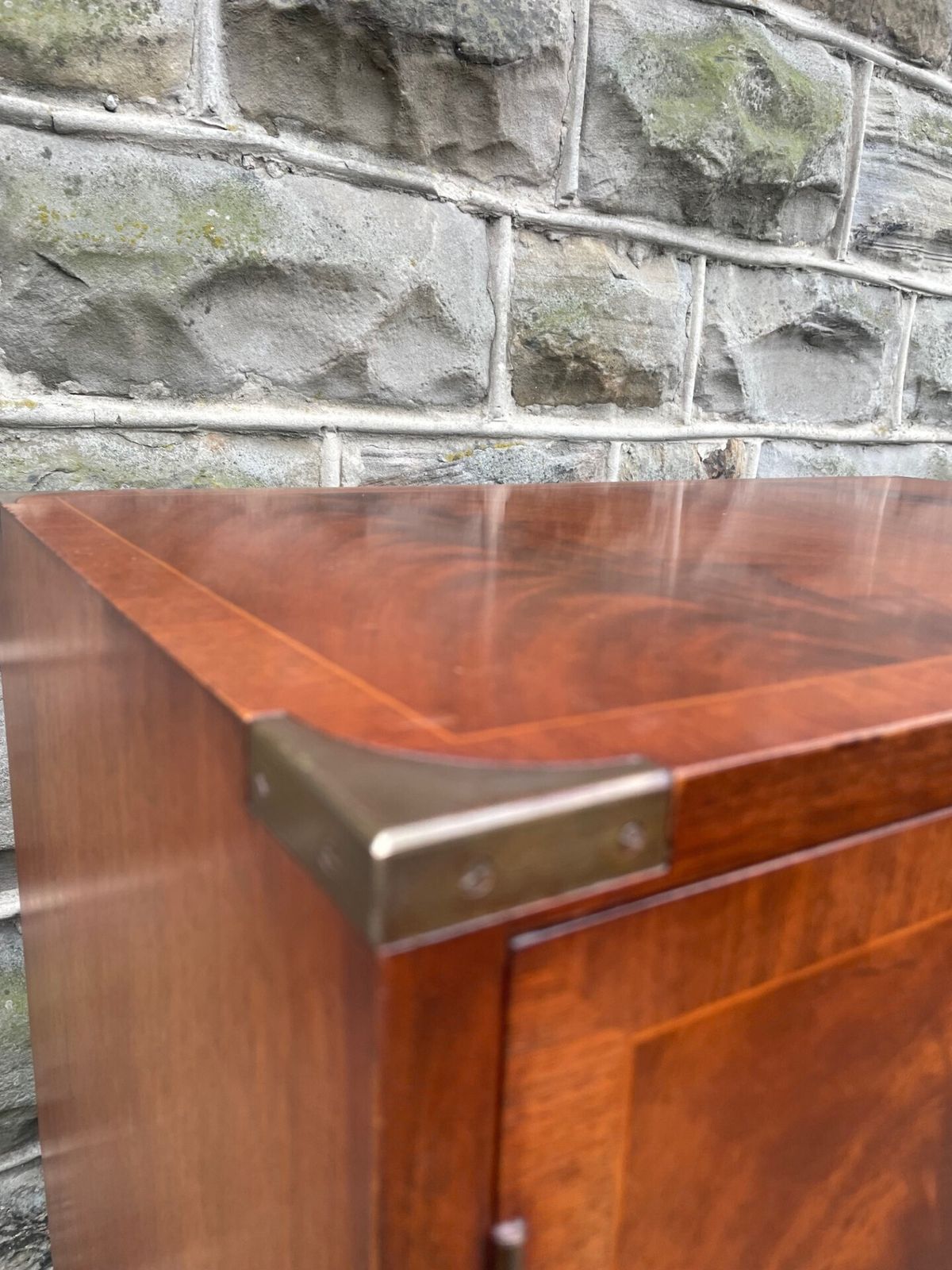 photo vinterior Quality Brass Bound Mahogany Secretaire Chest