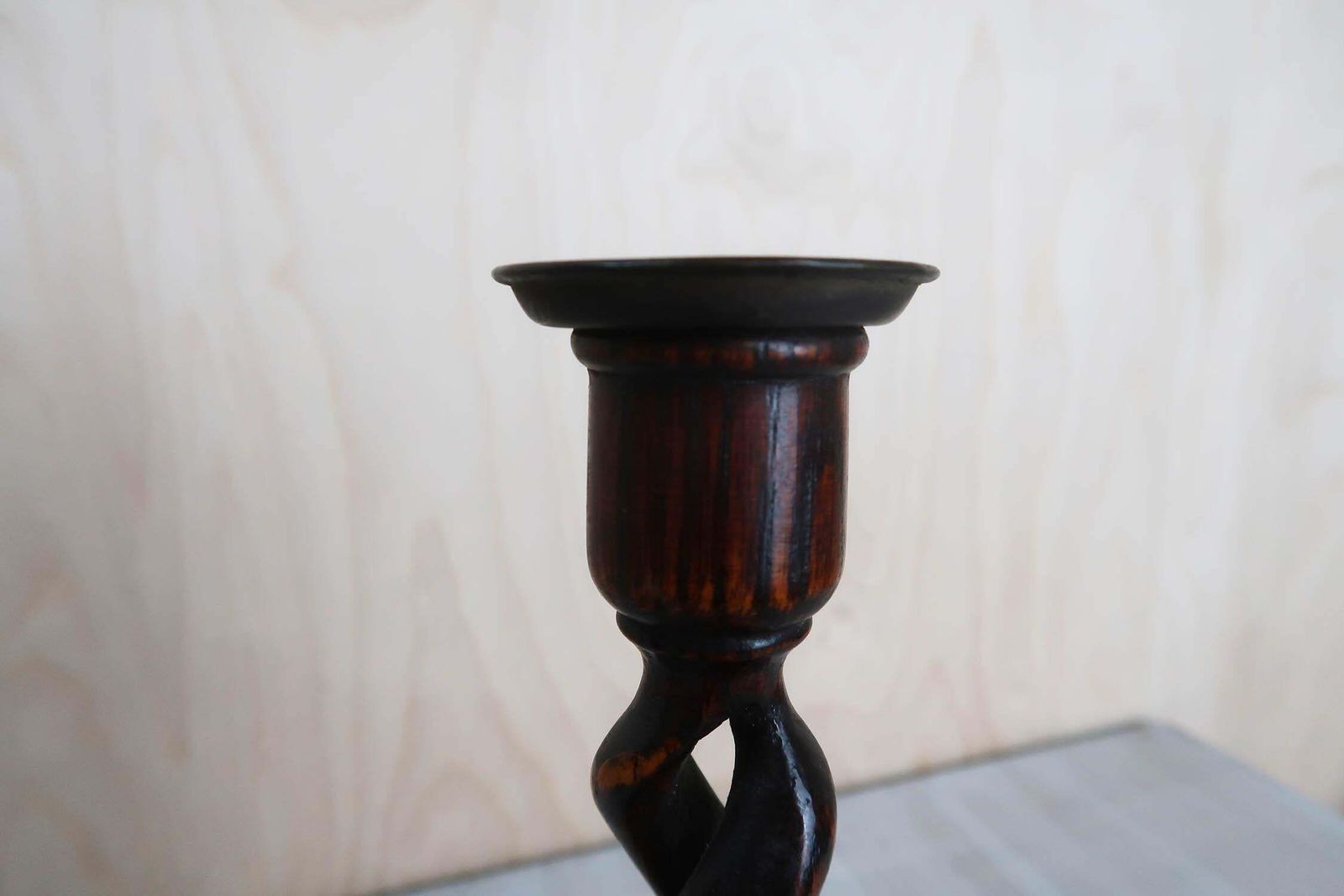 Large Pair Of Antique Oak Barley Twist Candlesticks, English, Circa 1920 photo buy