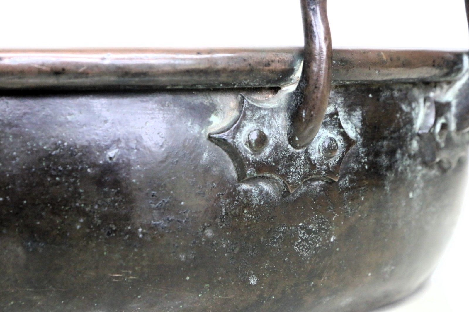 Antique 19th C. Copper Pan Cooking Pot Never Polished 36.5 Cm Excellent Patina photo buy