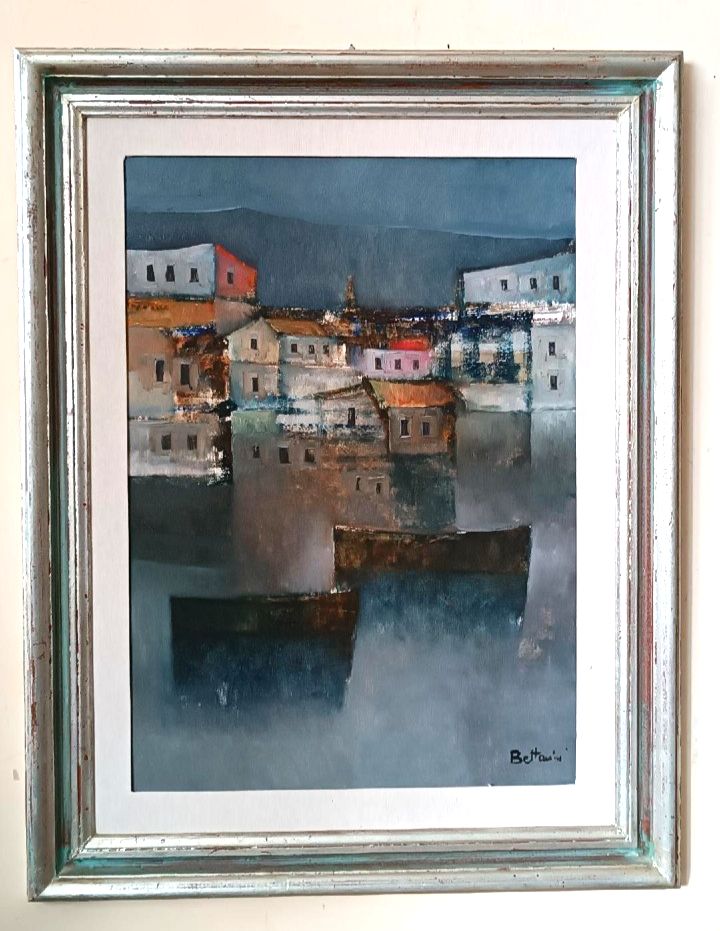 Oil Painting On Canvas Navy 1976 Lido Bettarini Canvas 70x50 Cm photo furniture