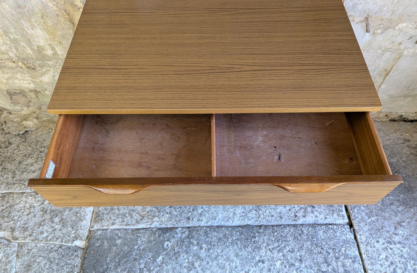 395.0 Mid Century Compact Chest Of Drawers By Europa   Teak Finish   Sku 125 photo