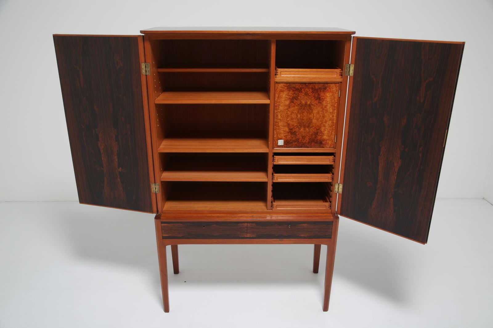 photo furniture Rosewood Drinks Cabinet: Swedish Mid Century, Bookmatched Rosewood, Sweden, 1960s