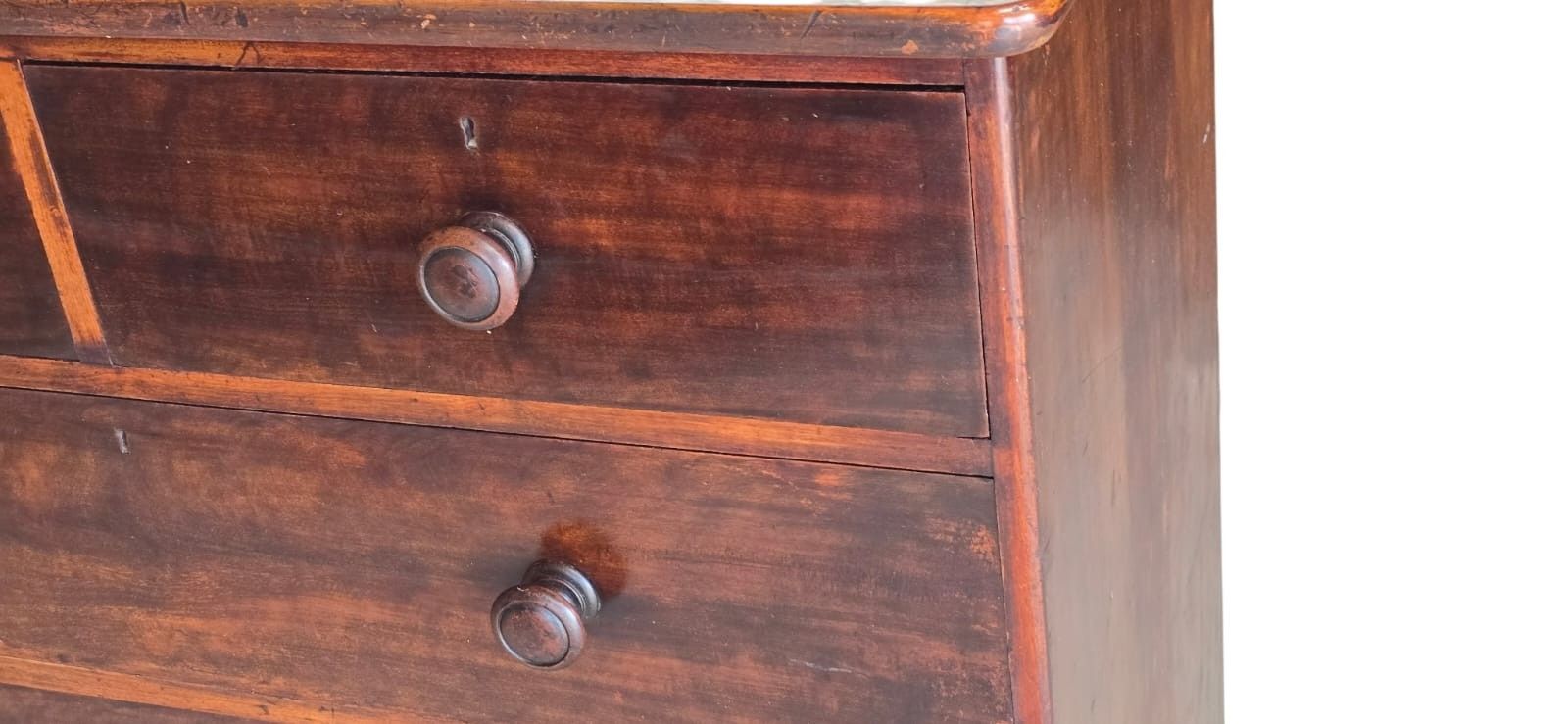 Antique Victorian Stained Pine Chest Of Drawers 2 Over 3 photo vintage
