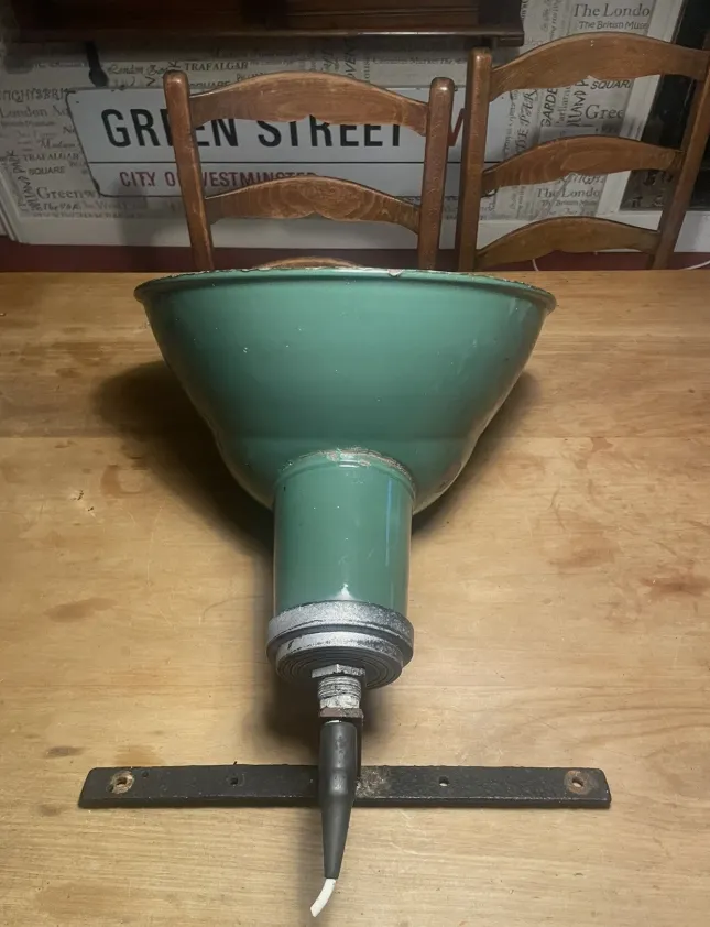 Benjamin Electric Industrial Green Enamel Barn Factory Light 1940 50s photo vintage