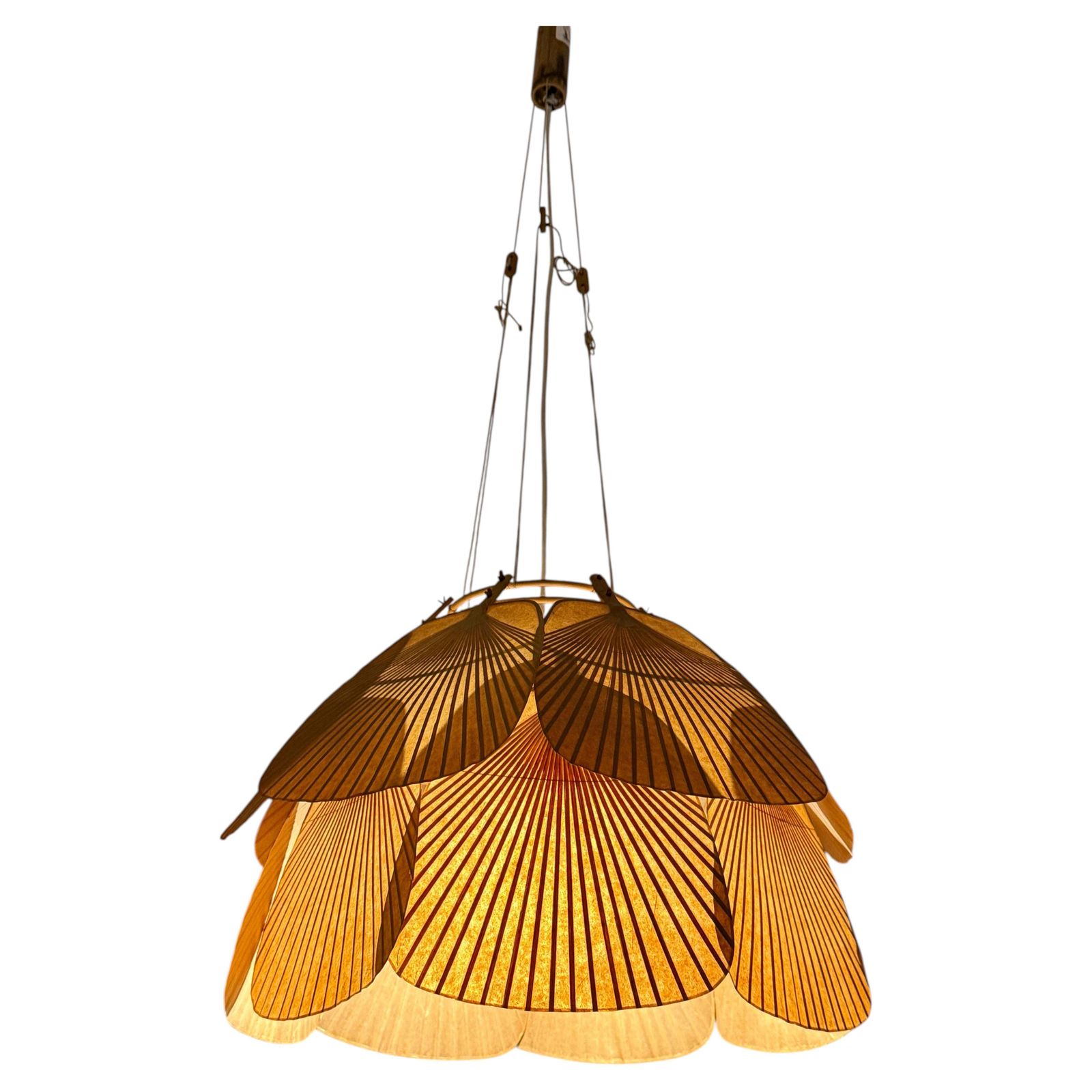 "Uchiwa" Ju Ku Ceiling Pendant Lamp   Ingo Maurer M Design Exceptional As New !