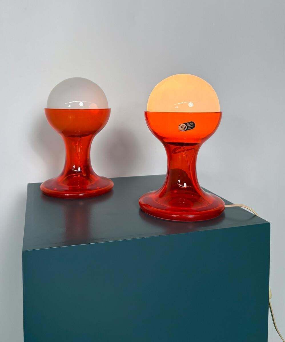 Pair Of Lt216 Table Lamps By Carlo Nason For Mazzega, 1960s photo buy