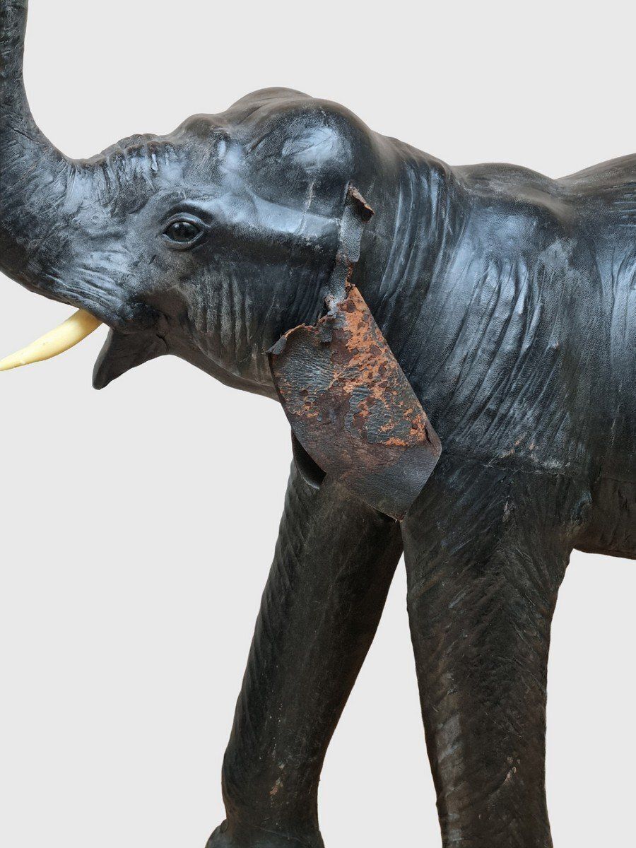 Omersa Leather Elephant With Glass Eyes From Liberty's London, 1930s photo for sale