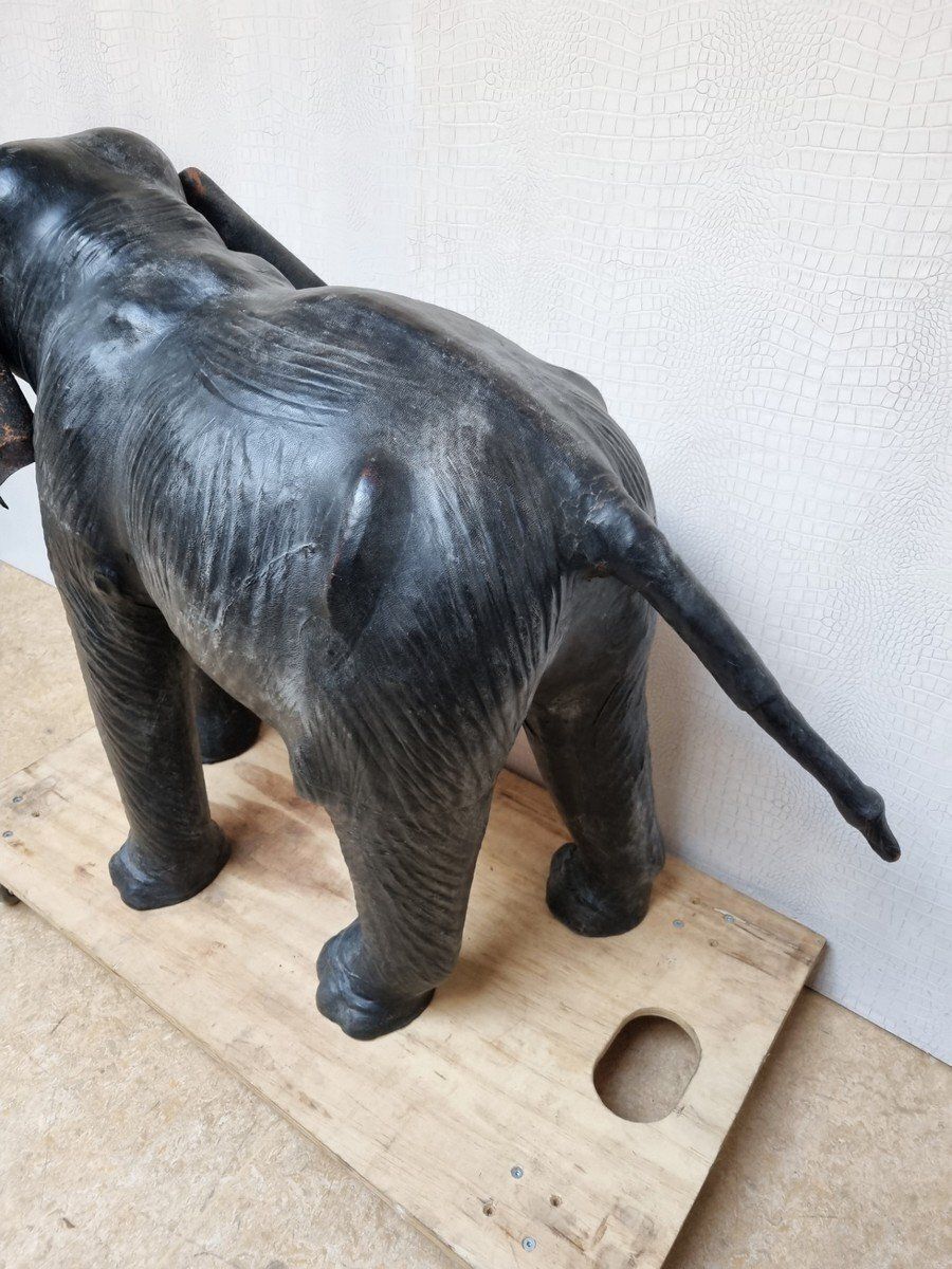photo for sale Omersa Leather Elephant With Glass Eyes From Liberty's London, 1930s