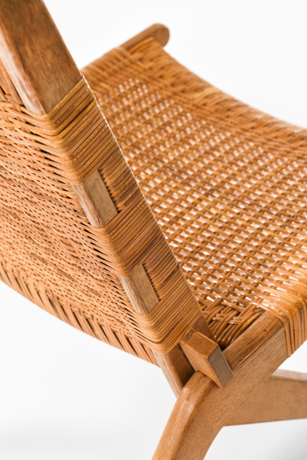 Set Of 2 Easy Chairs In Cane And Oak By Preben Thorsen, 1957 photo vintage