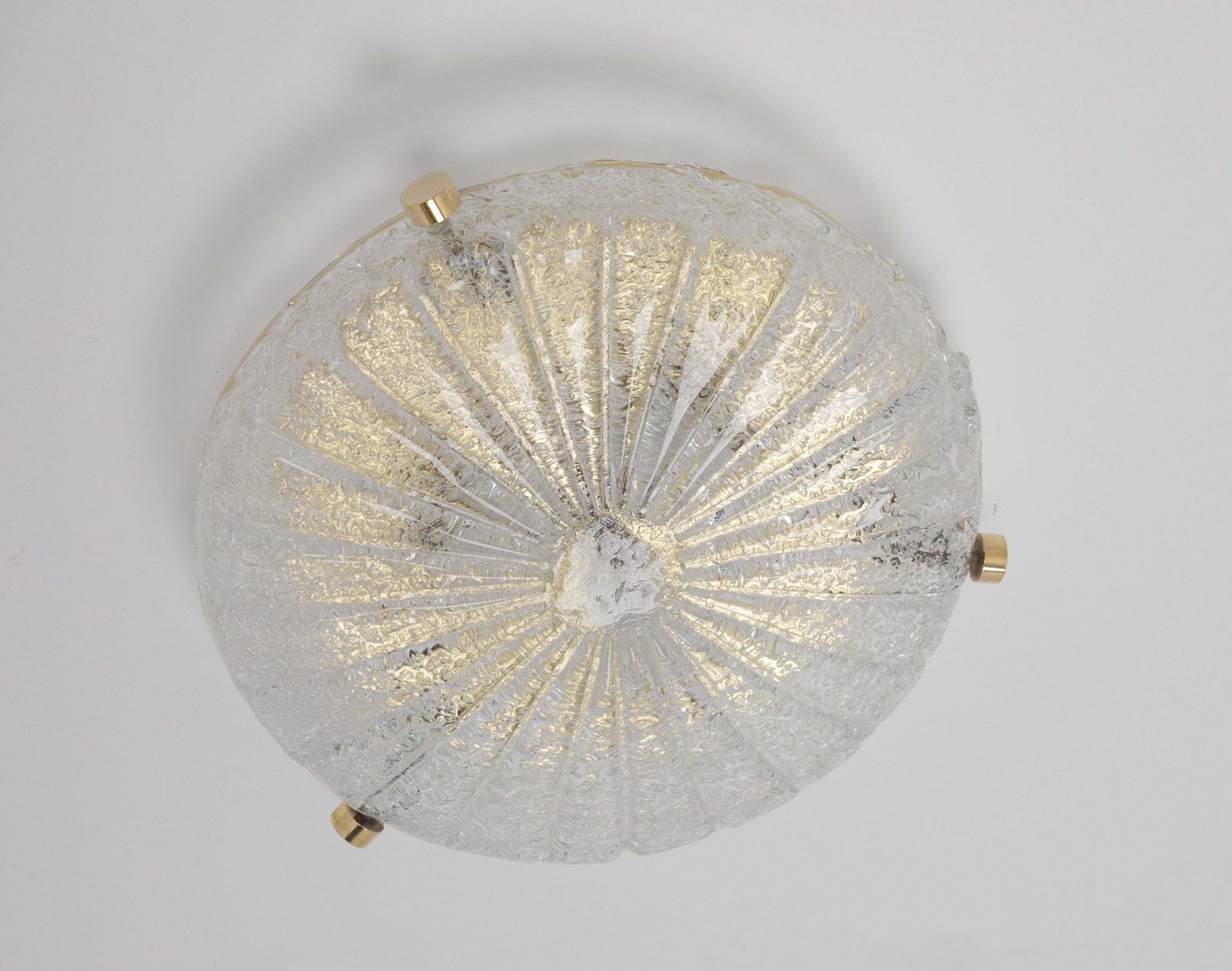 1 Of 2 Petite Brass Flushmount Murano By Hillebrand, Germany, 1970s photo furniture