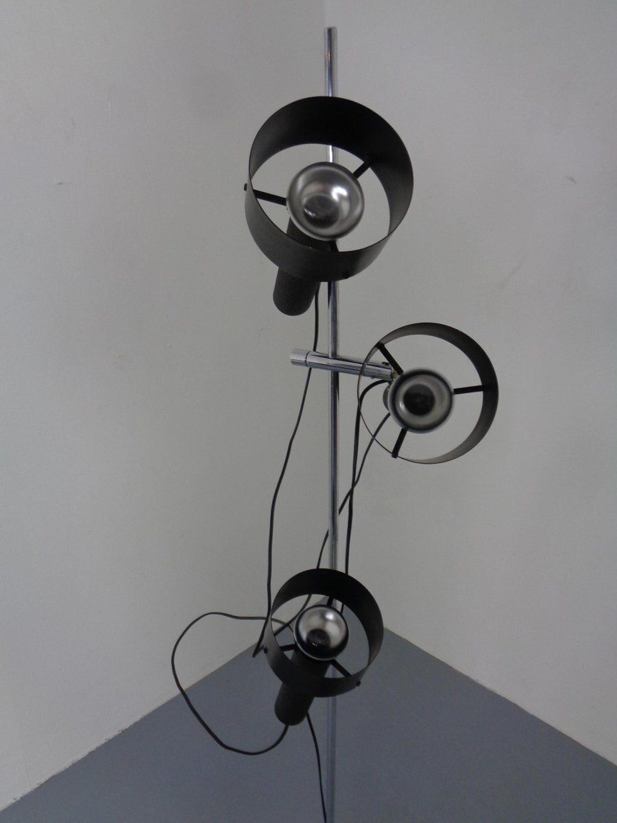 Adjustable 3 Spot Floor Lamp By Edi Franz For Swiss Lamps, Switzerland, 1960s photo vintage