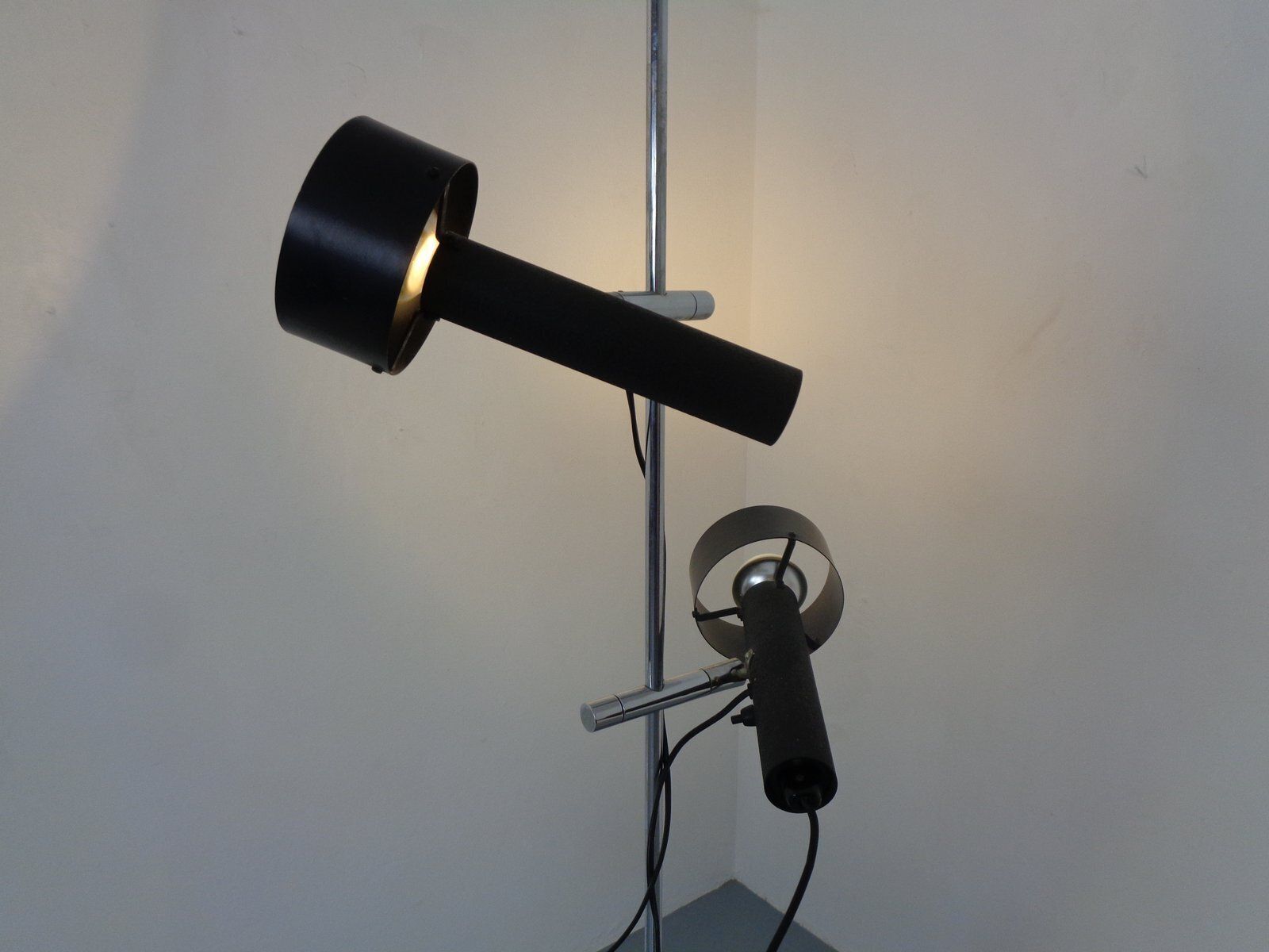 Lighting Adjustable 3 Spot Floor Lamp By Edi Franz For Swiss Lamps, Switzerland, 1960s photo