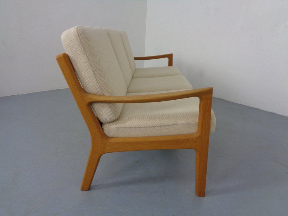 Senator Sofa In Oak By Ole Wanscher For Poul Jeppesen, Denmark, 1960s photo vinterior