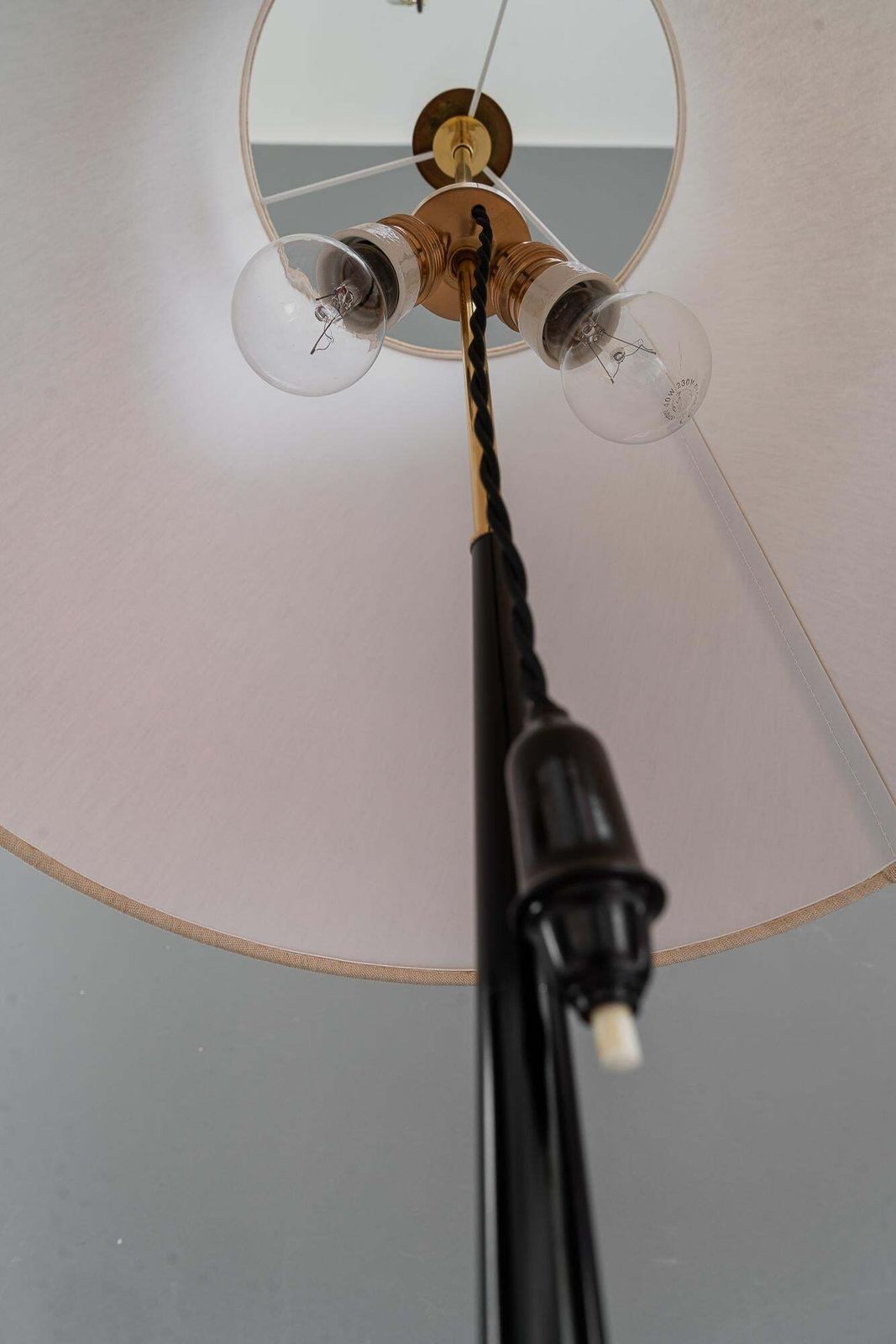 Rupert Nikoll Floor Lamp With Fabric Shade Vienna Around 1950s photo vintage