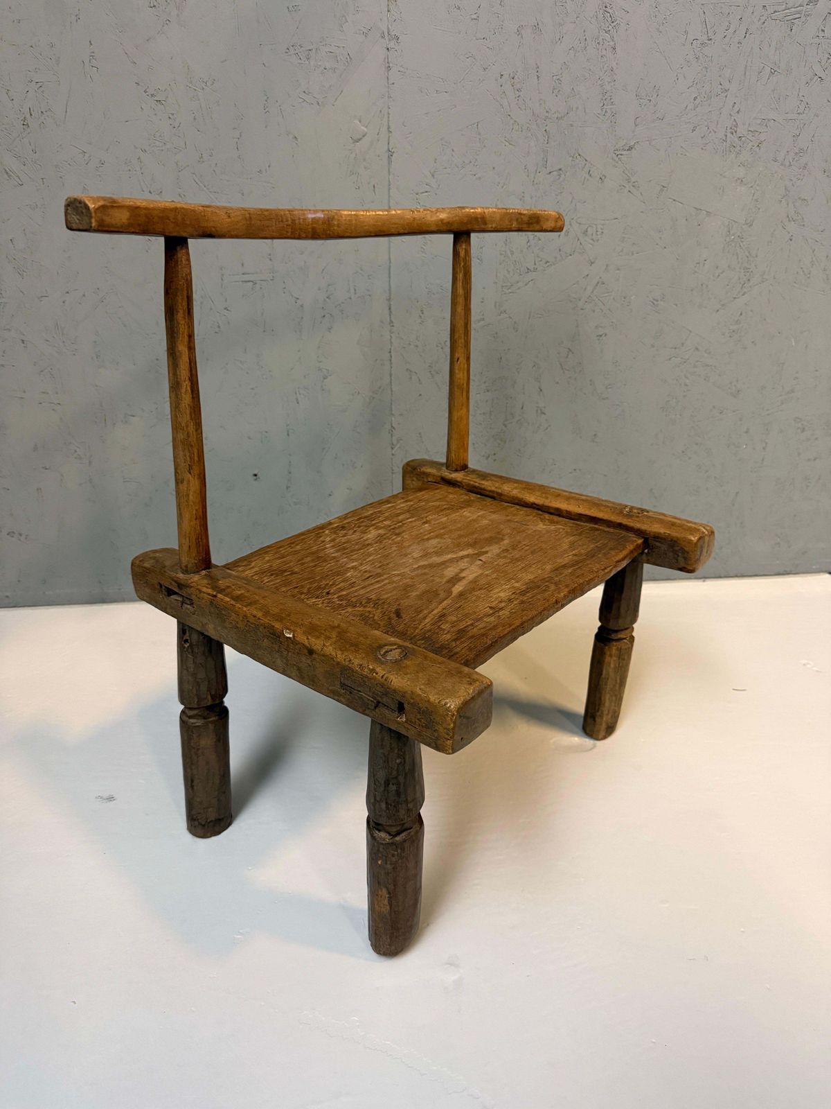Hand Carved African Baule Tribal Chair, Ivory Coast, Early 20th Century photo Furniture