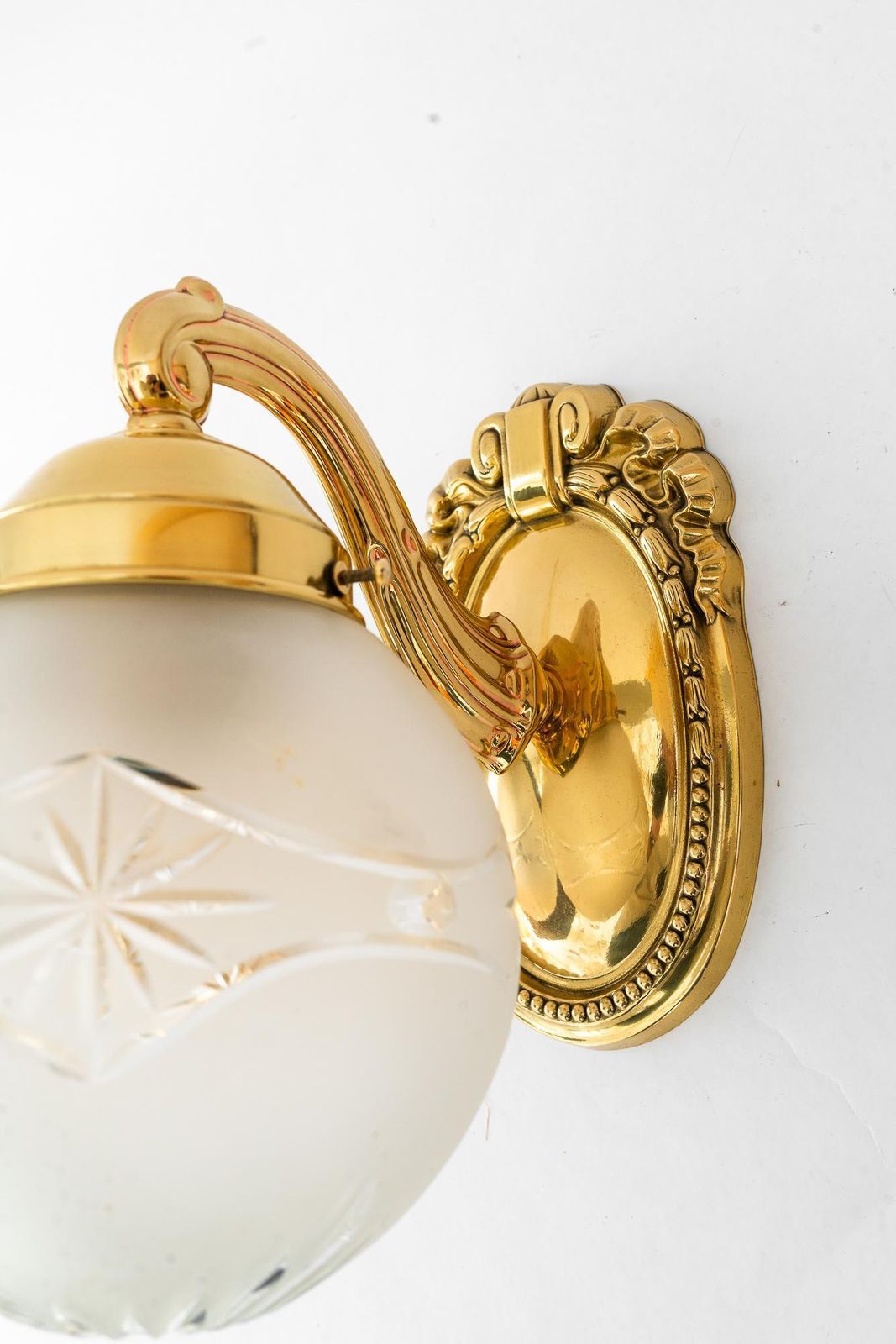 2 Historistic Wall Lamps With Cut Glass Shades Vienna Around 1890s photo furniture
