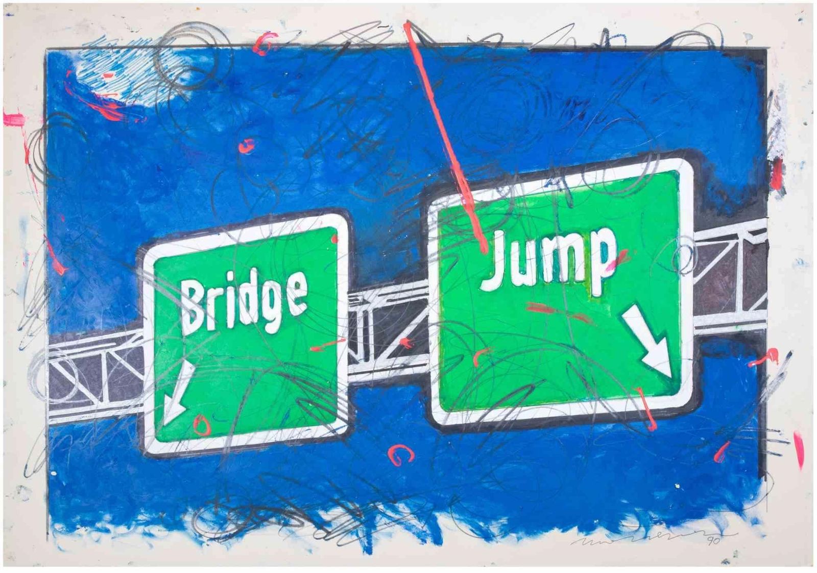 Enrico Manerabridge Jump   Mixed Media By Enrico Manera   19901990