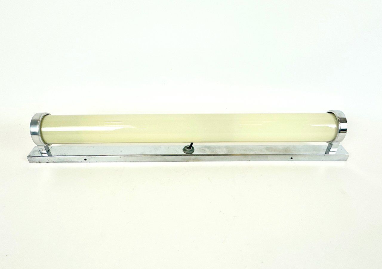 Bauhaus Nickel Plated Tubular Wall Lamp From Napako, 1930s photo vinterior