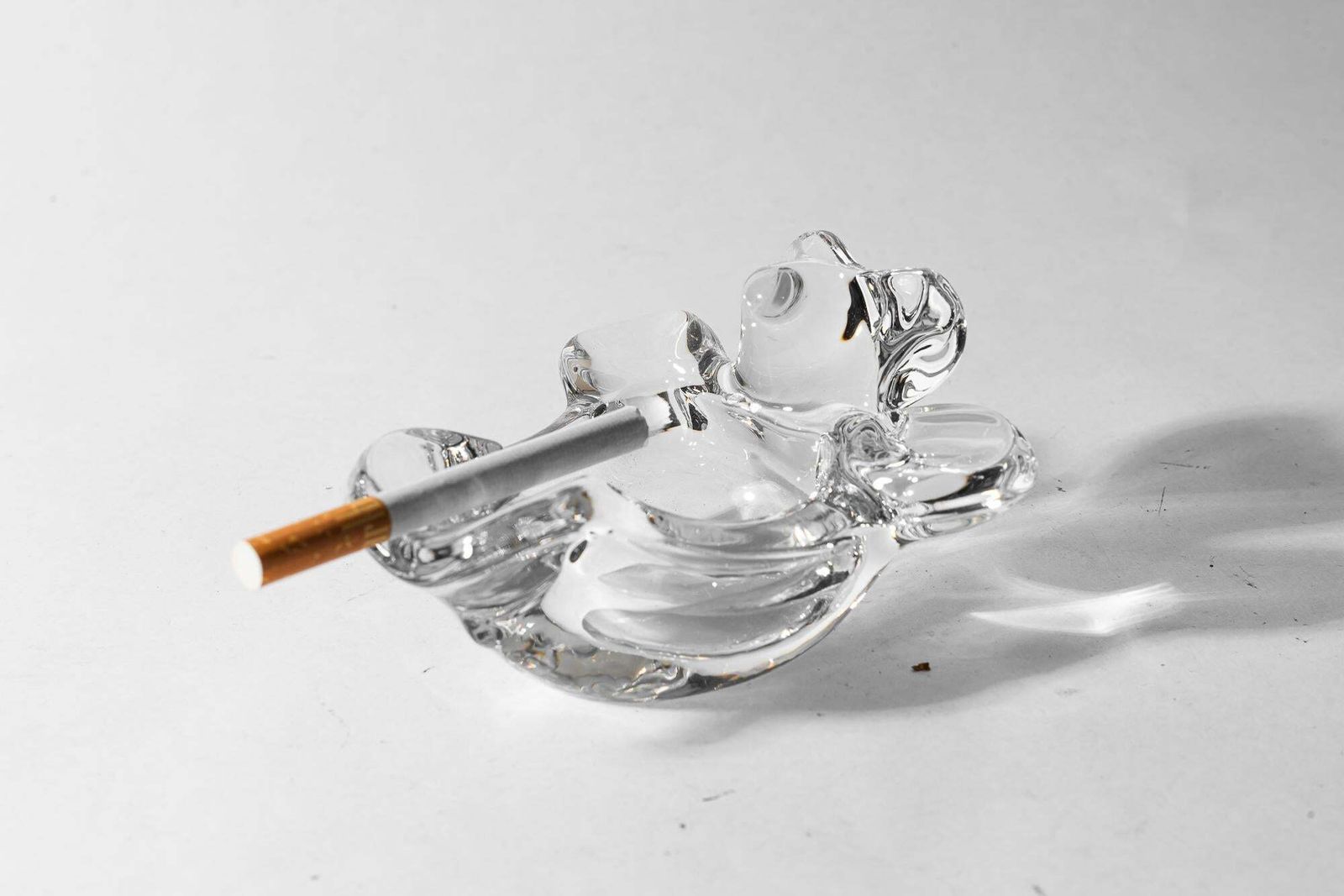 Home Decor Glass Ashtray In The Shape Of A Lying Bear, Vienna, Around 1970 photo