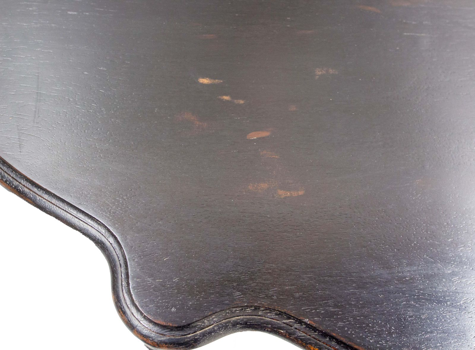 Antique French Black Patinated Wood Wall Mounted Entry Hall Console Circa 1880 photo vinterior