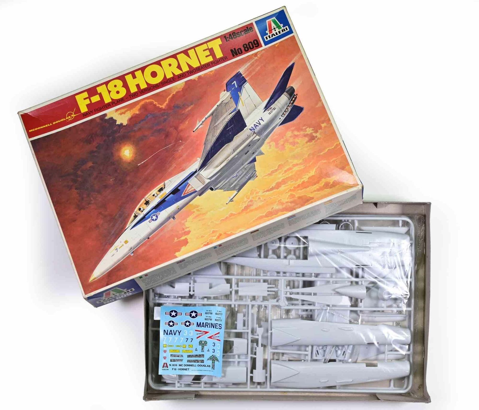 Italeri No. 809 – Mcdonnell Douglas F 18 Hornet Model Kit...   Italy 1980s photo for sale