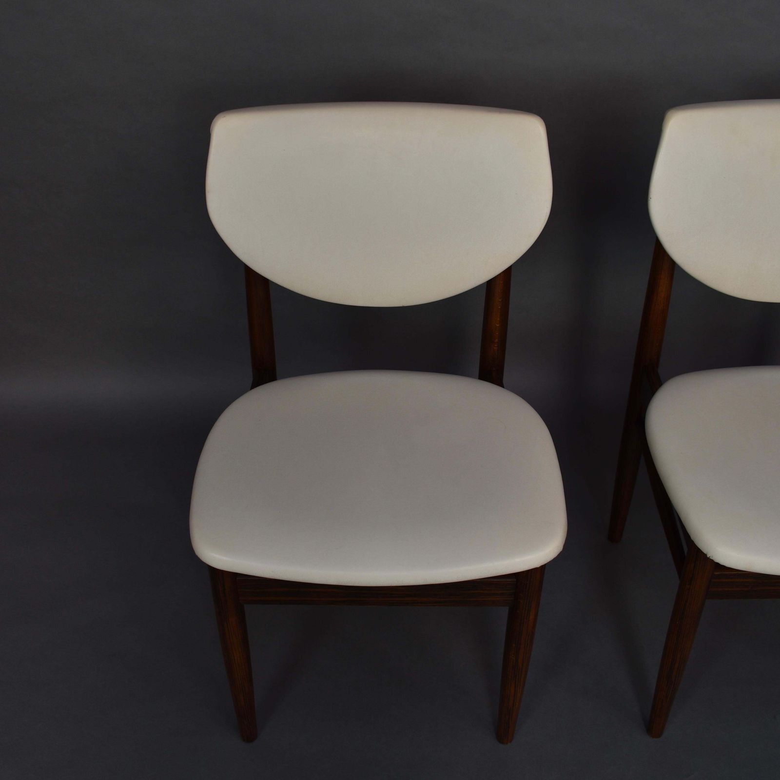 Set Of Four Scandinavian Wenge Dining Chairs, Faux Leather, 1960s photo buy