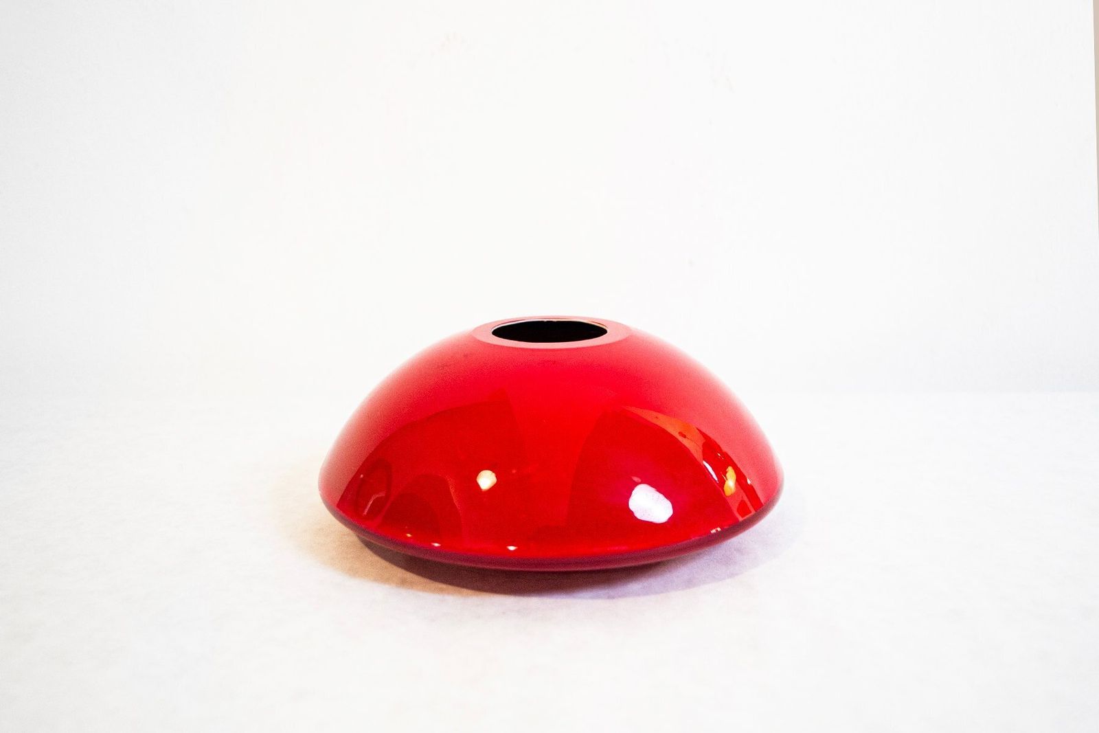 Hand Blown Red And White Glass Vase By Walter Gropius For Rosenthal, 1969